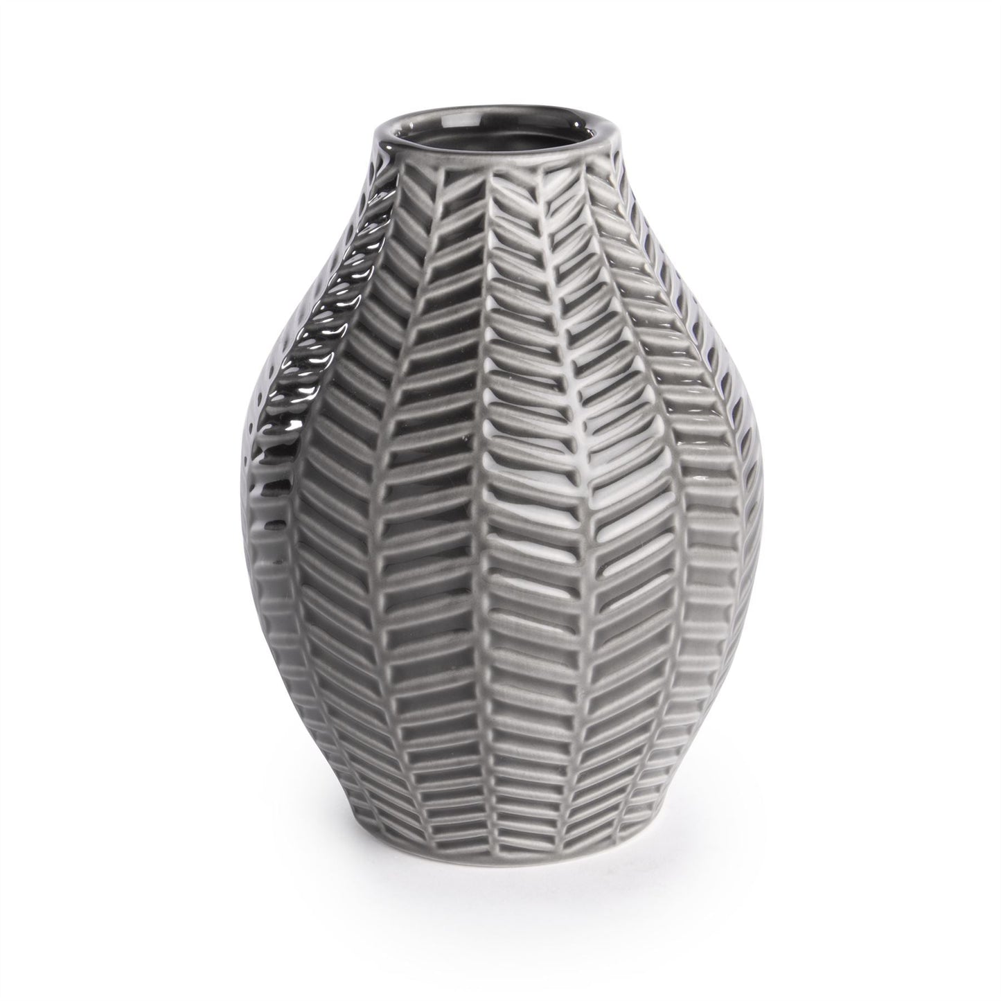 Grey Ceramic Leaf Inspired Vases - Set of 2 | M&W