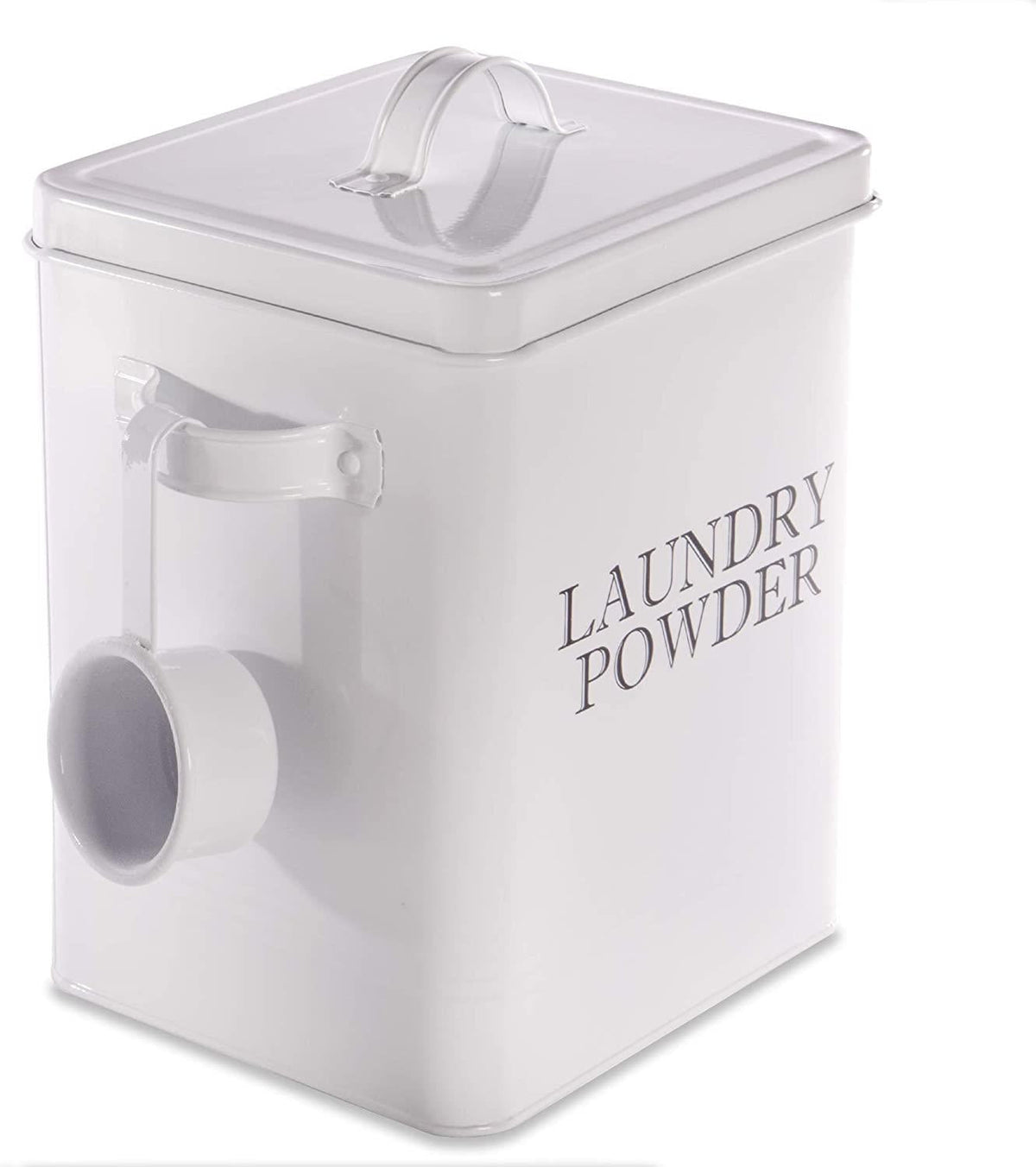 Laundry Powder Storage Tin with Scoop White | M&W