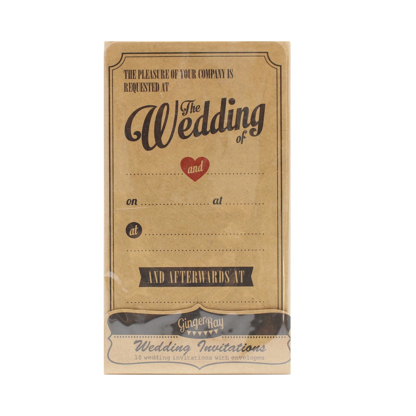 Wedding Invitations in Brown Kraft - Vintage Affair