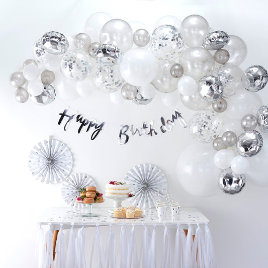 Silver Balloon Arch Kit