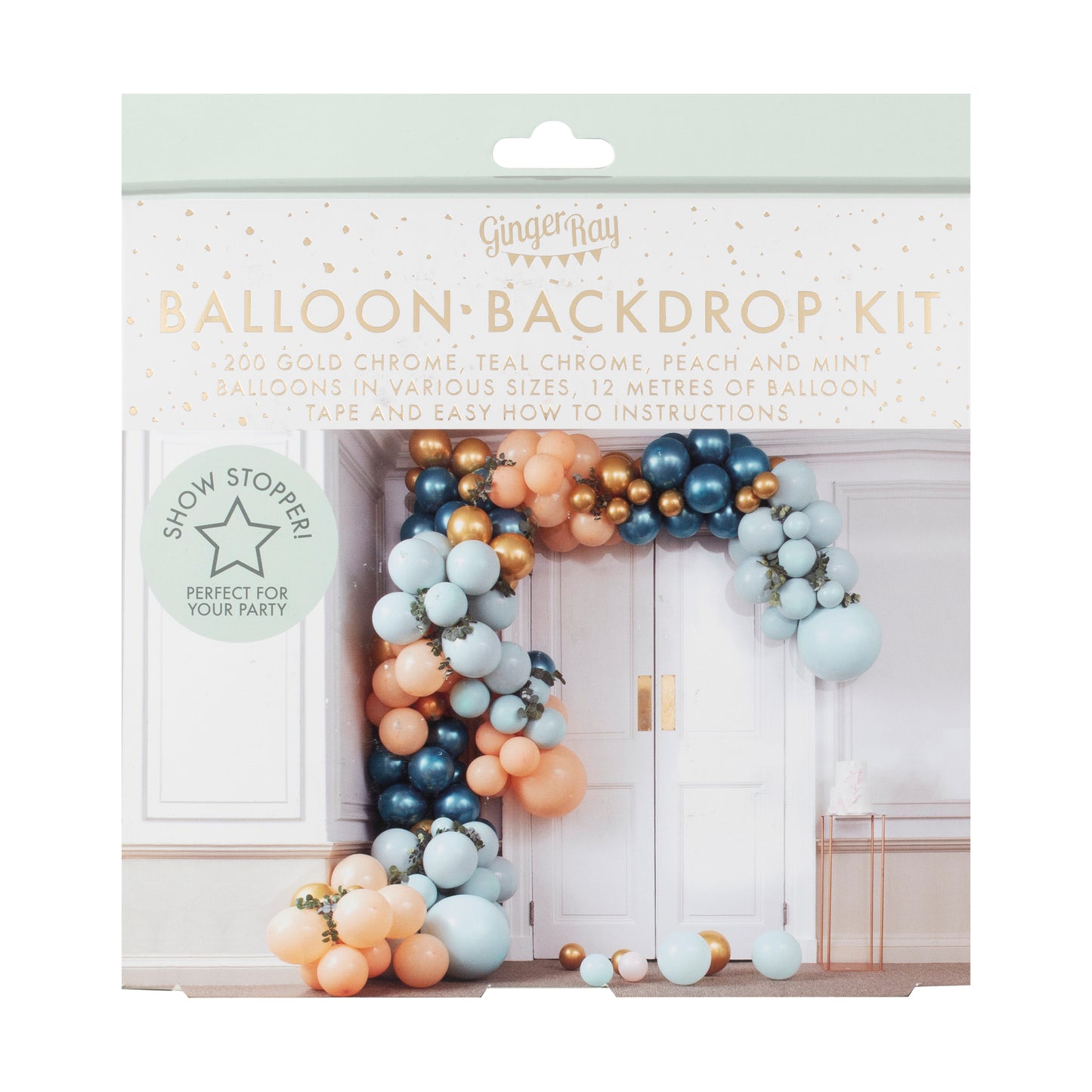 Luxe Teal and Gold Chrome Balloon Arch Kit