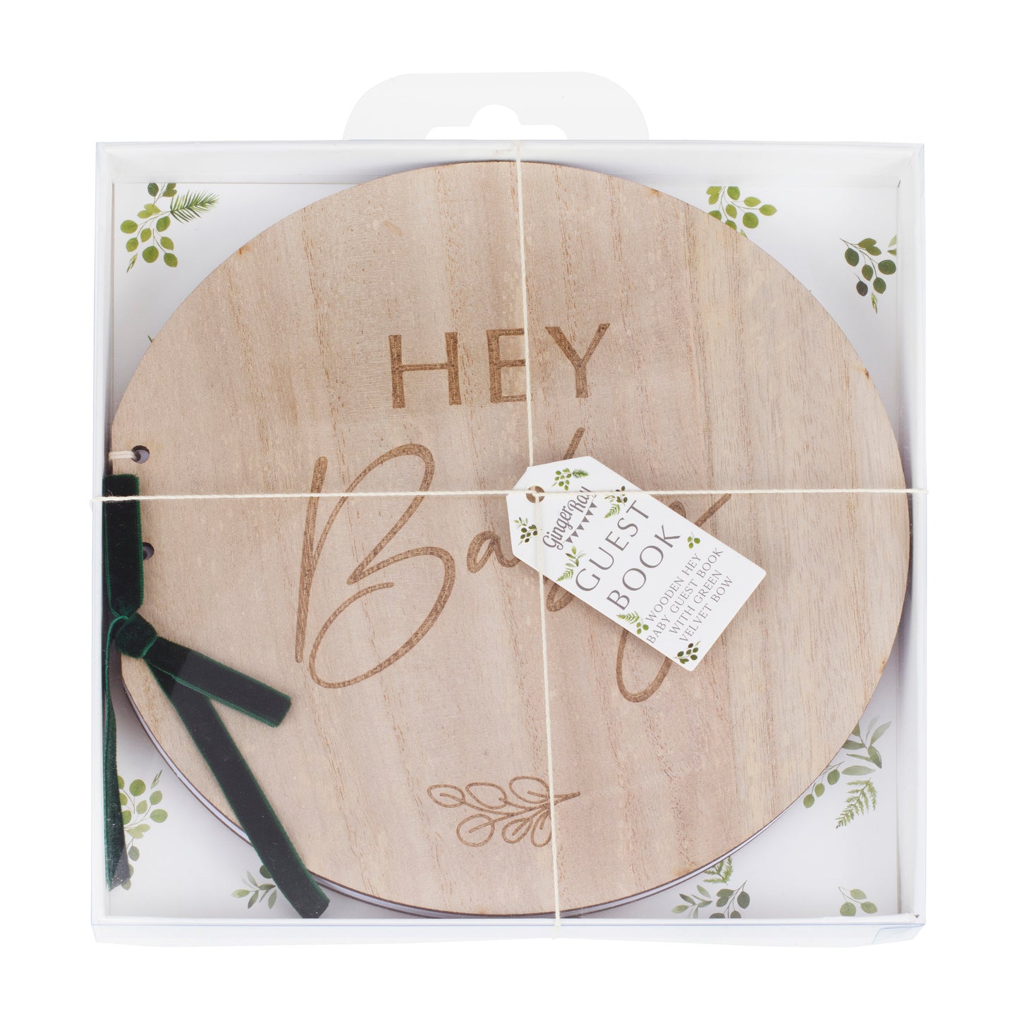 Wooden Hey Baby Shower Guest Book