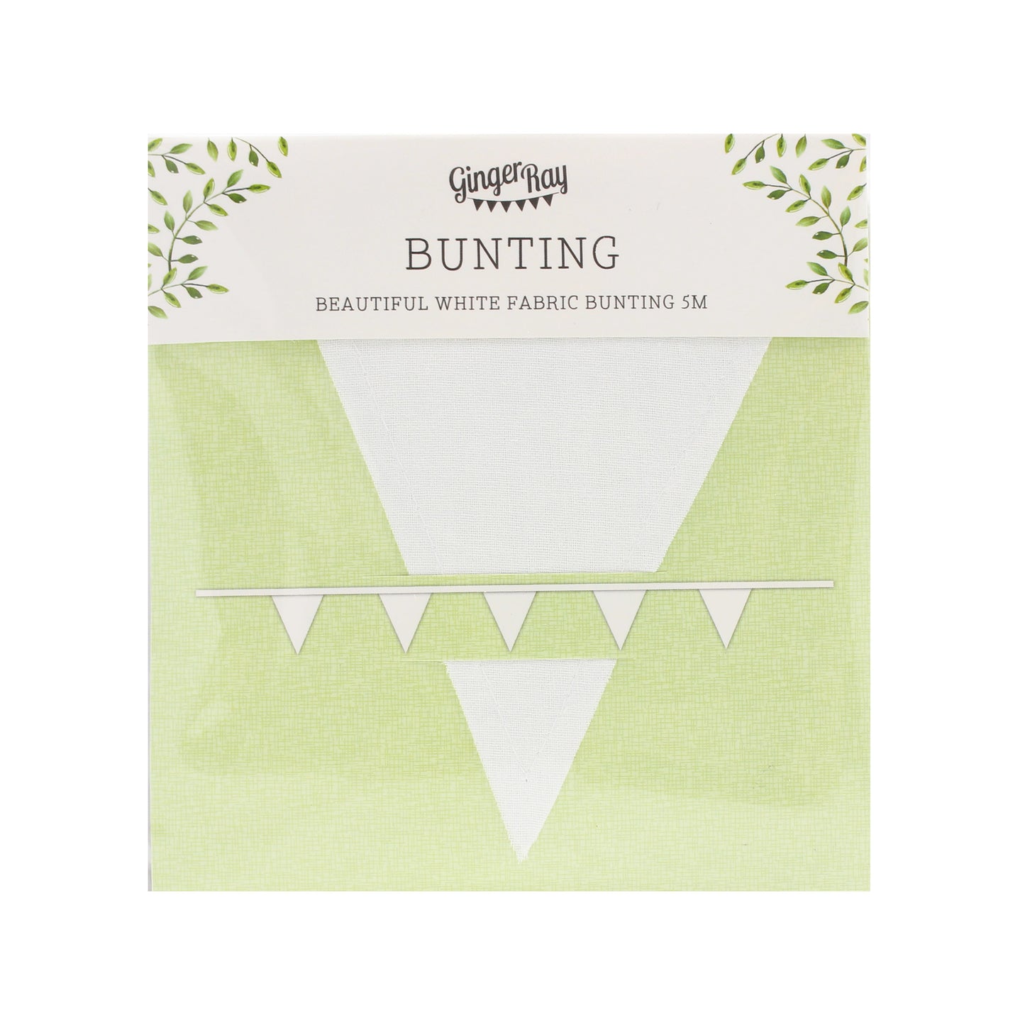 White Fabric Flag Bunting