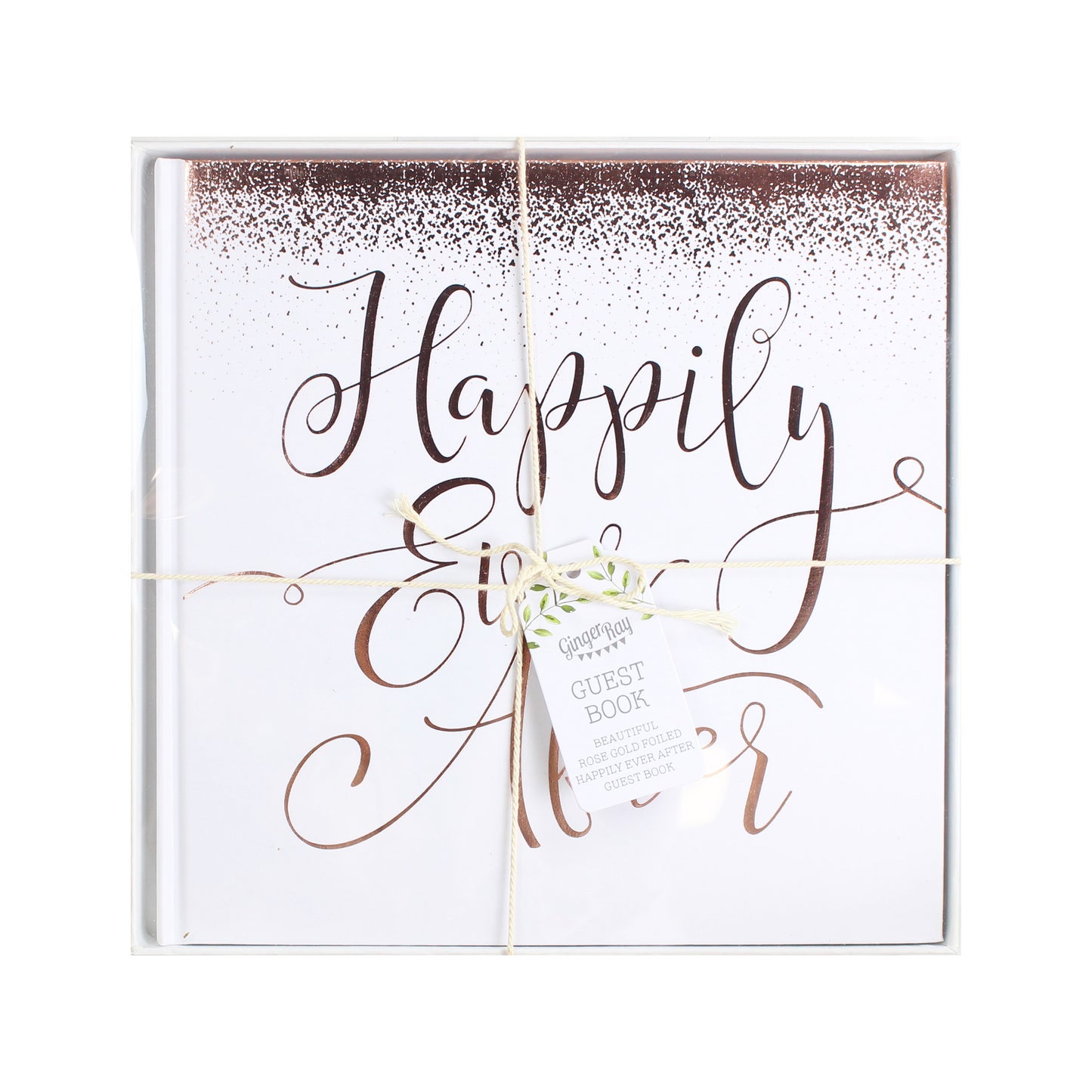 Rose Gold Foiled Happily Ever After Guest Book - Beautiful Botanics