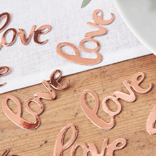 Rose Gold Love Wedding Confetti