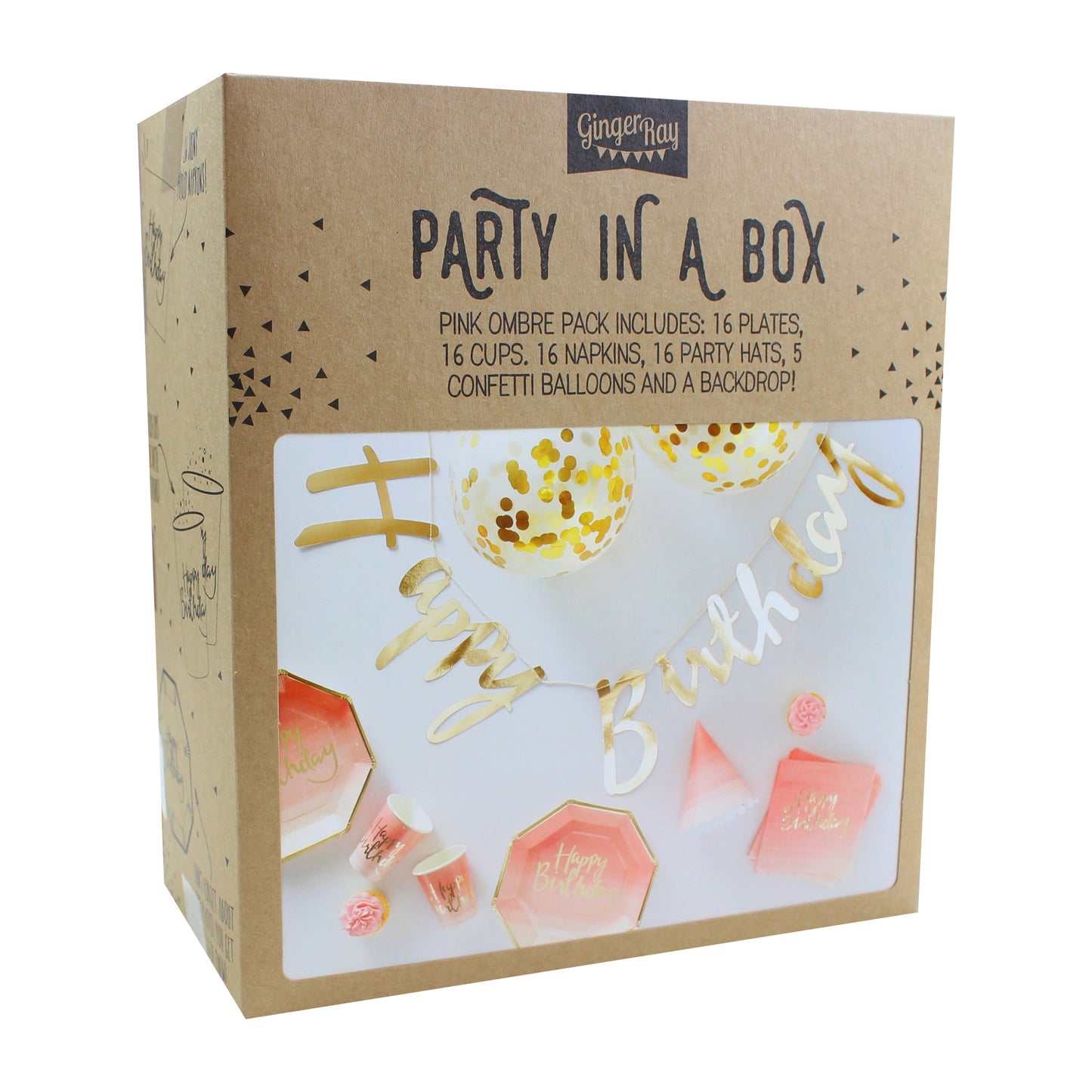 Pink and Gold Ombre Party In A Box