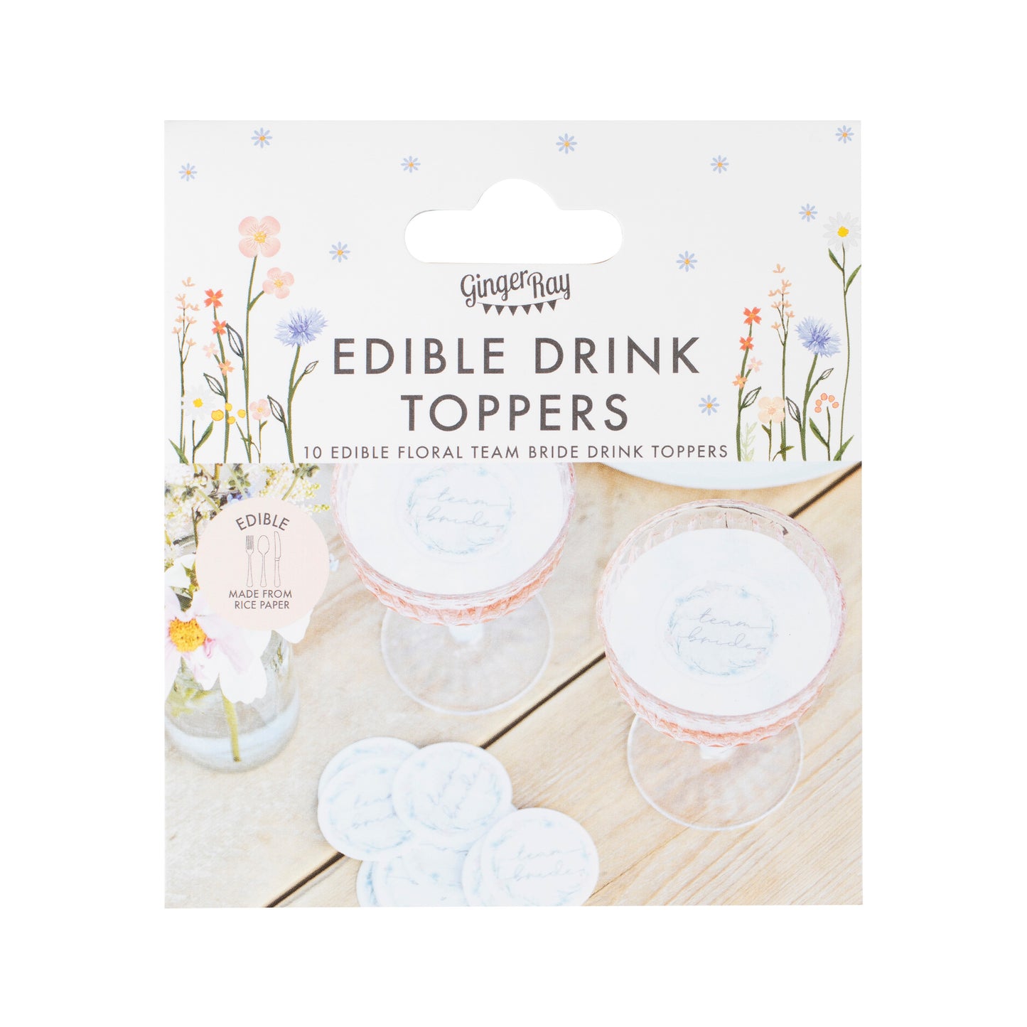 Boho Team Bride Edible Drink Topper