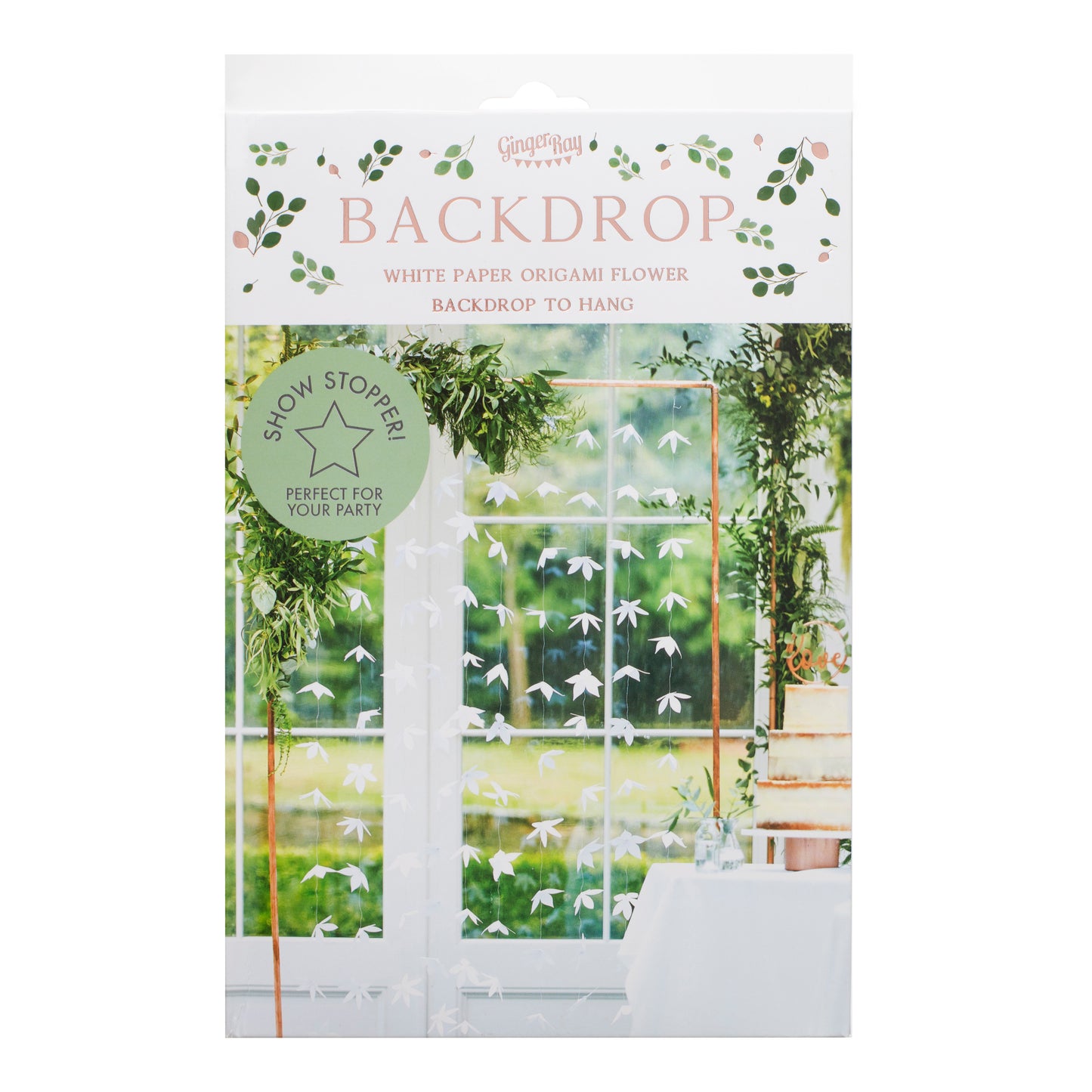 White Origami Flower Wedding Backdrop