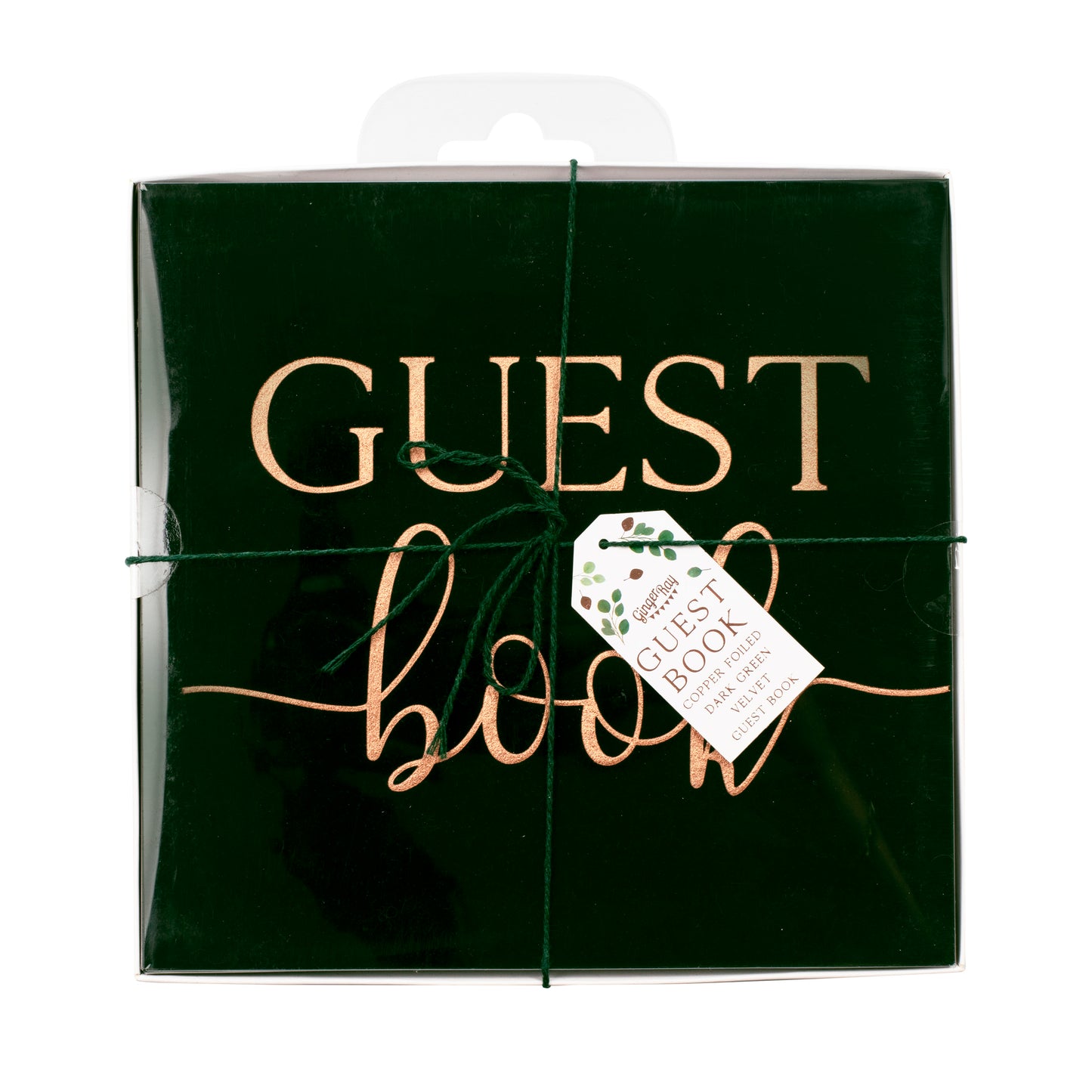 Green Velvet Foiled Wedding Guest Book