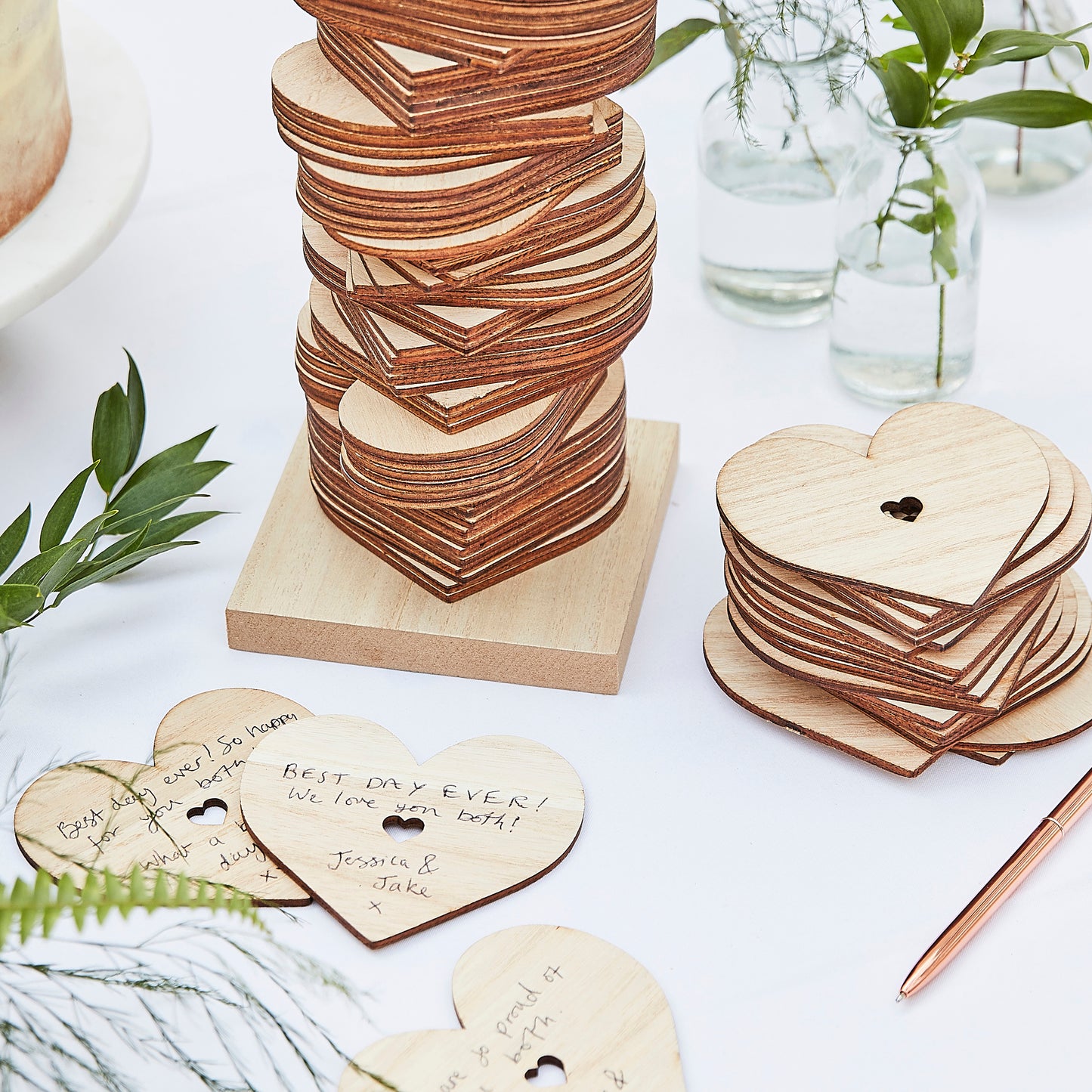 Wooden Stacking Heart Wedding Guest Book Alternative