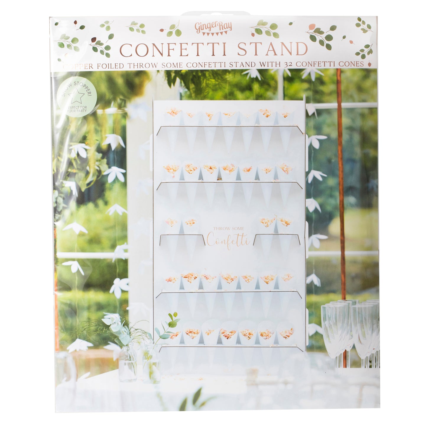 Wedding Confetti Cone Holder Stand & Cones
