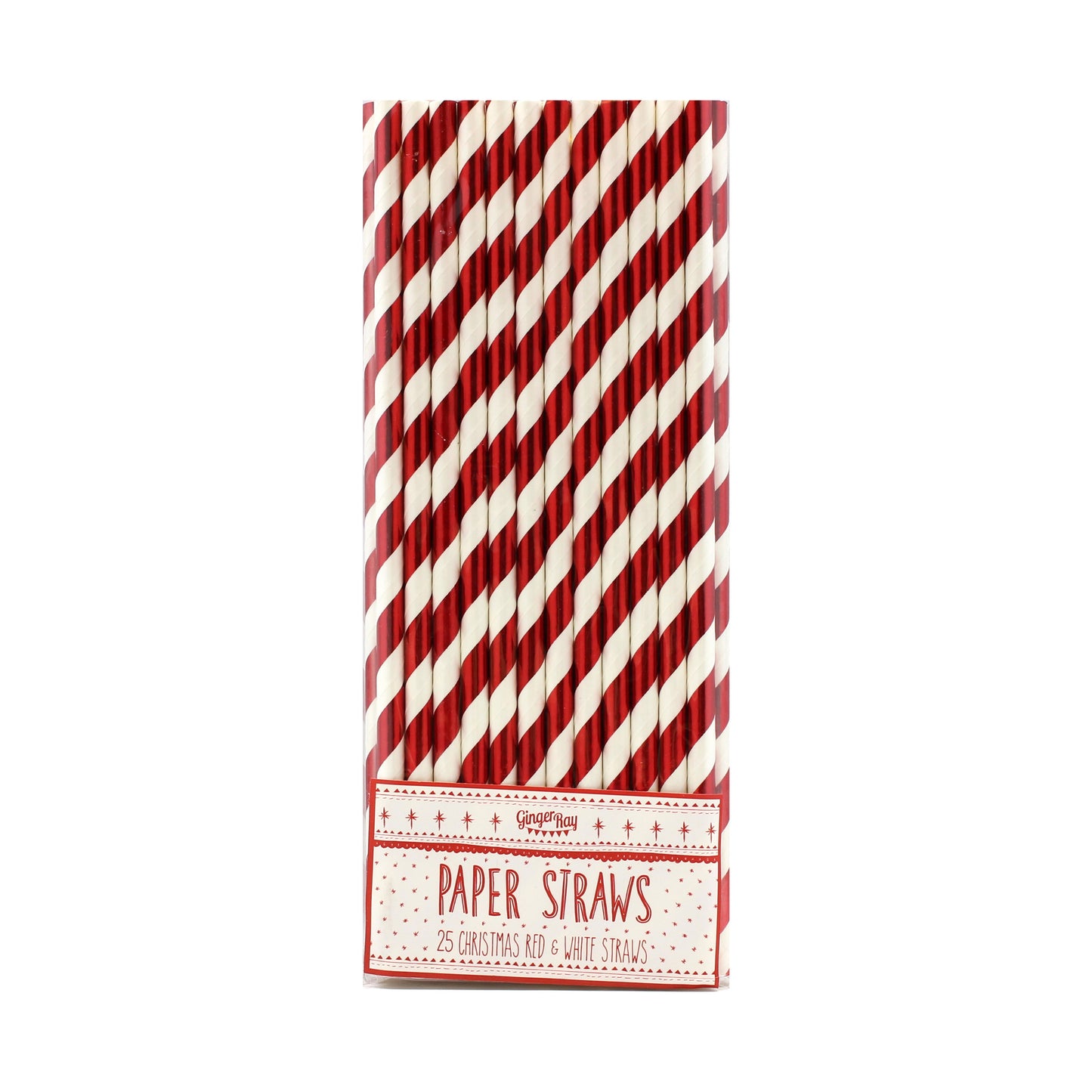 Red and White Foiled Straws - Cosy Christmas