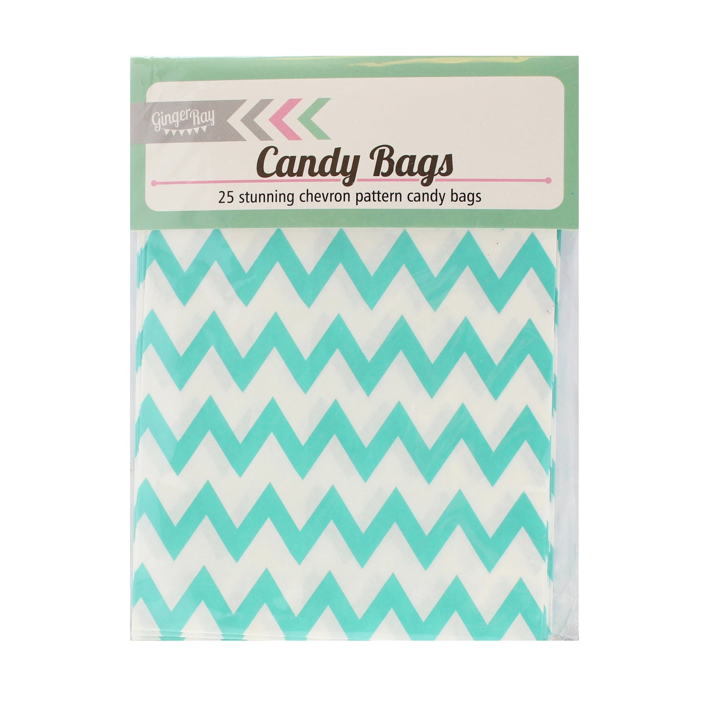 Powder Blue Candy Bags - Chevron Divine