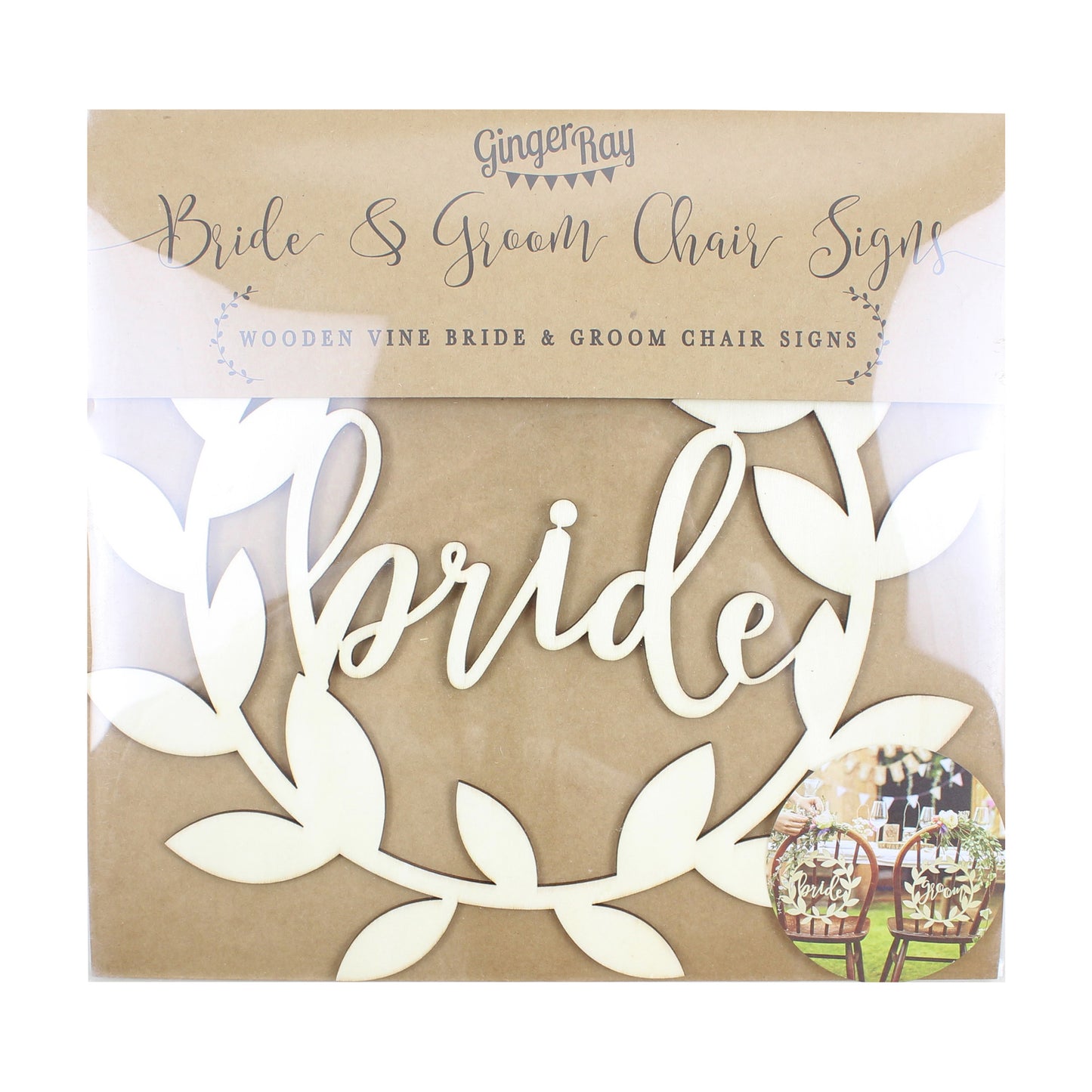 Wooden Bride and Groom Wedding Chair Signs