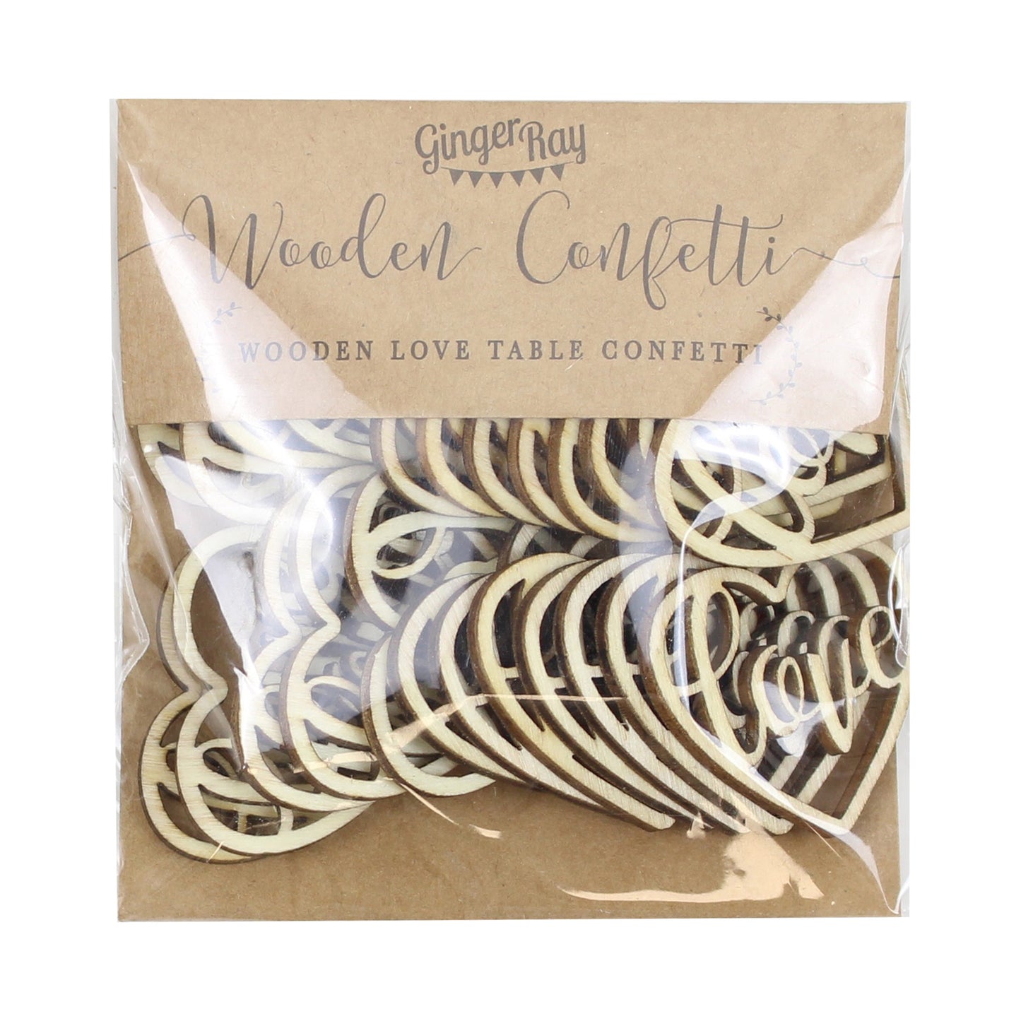 Wooden Heart Love Confetti - Rustic Country