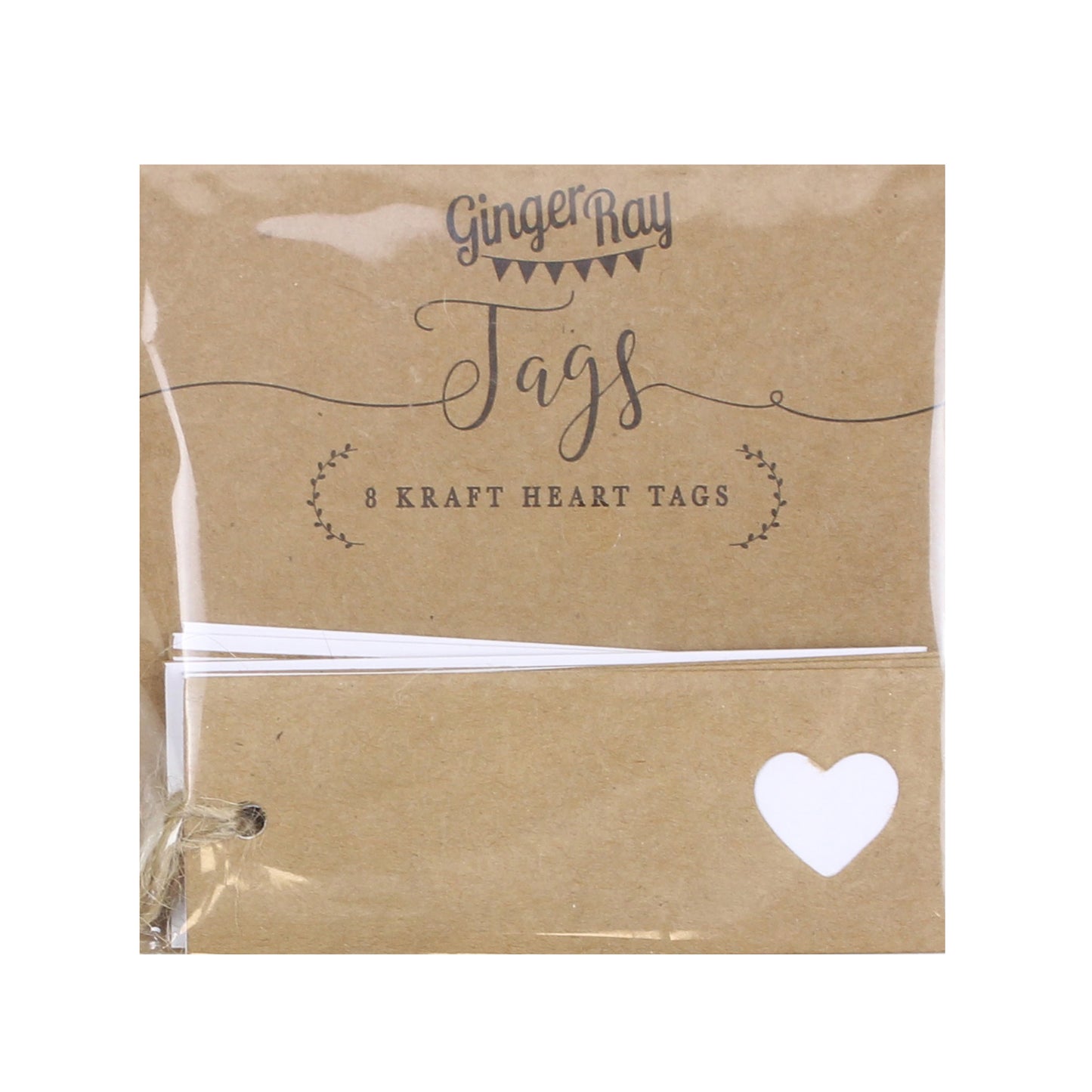 Kraft Heart Wedding Place Card Tag