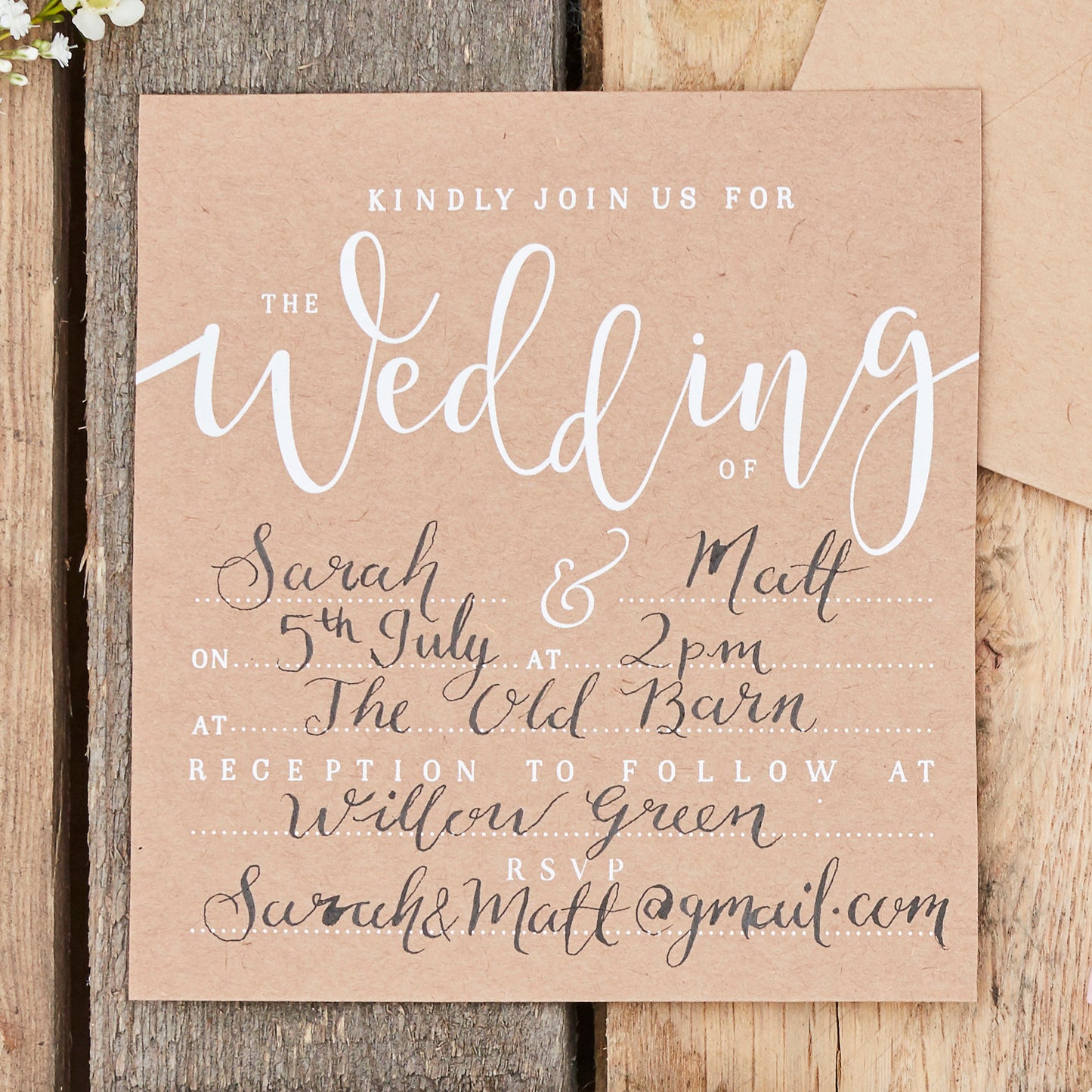 Kraft Wedding Invites - Rustic Country