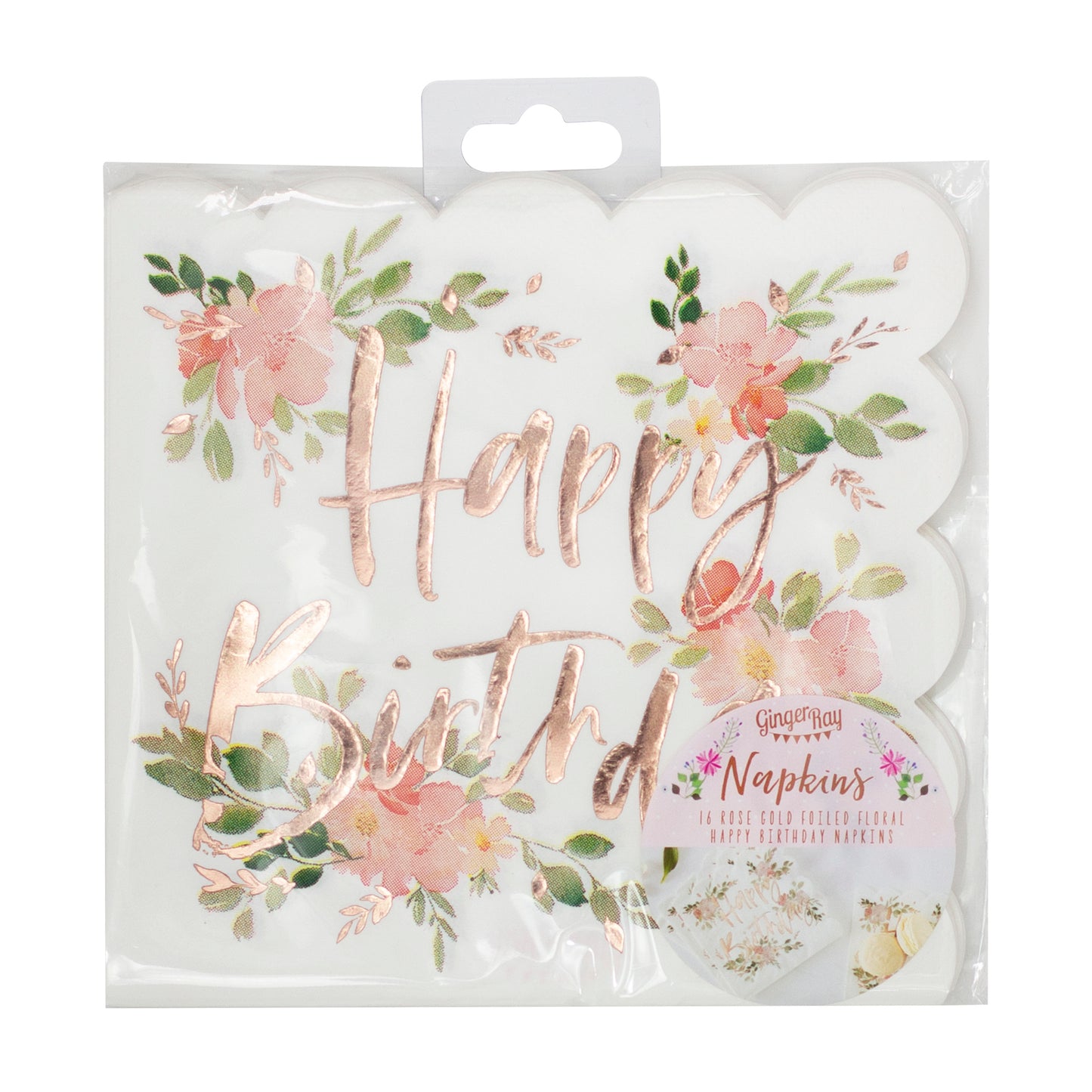 Floral Happy Birthday Napkins