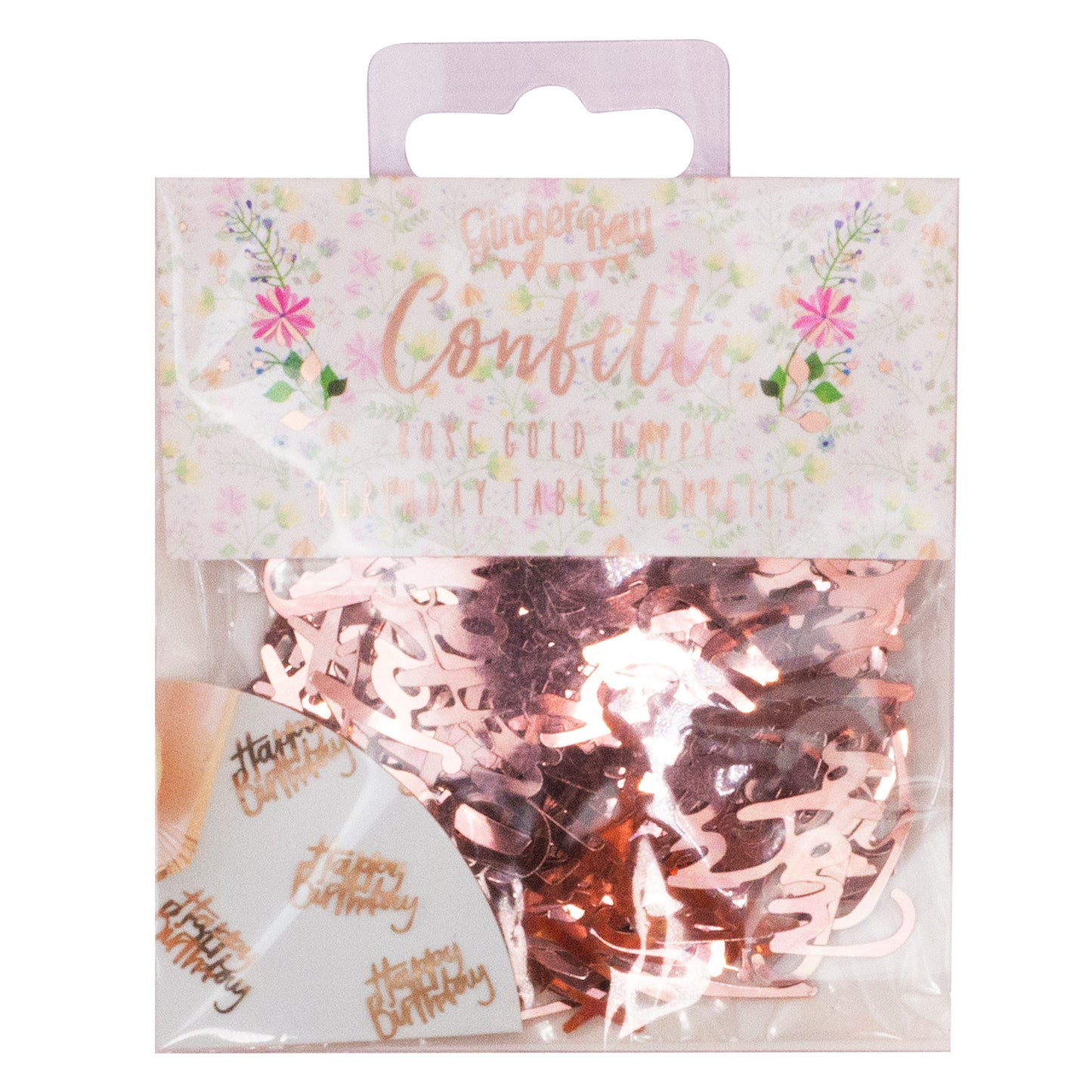 Rose Gold Happy Birthday Confetti