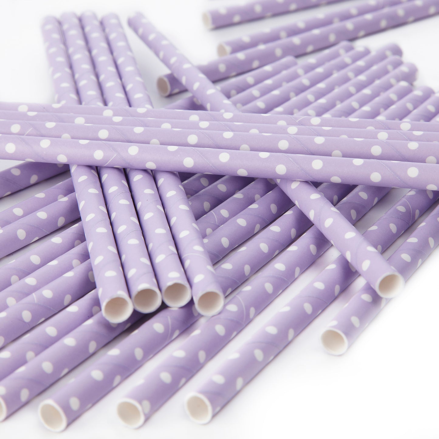 Polka Dot Paper Straws - Lilac