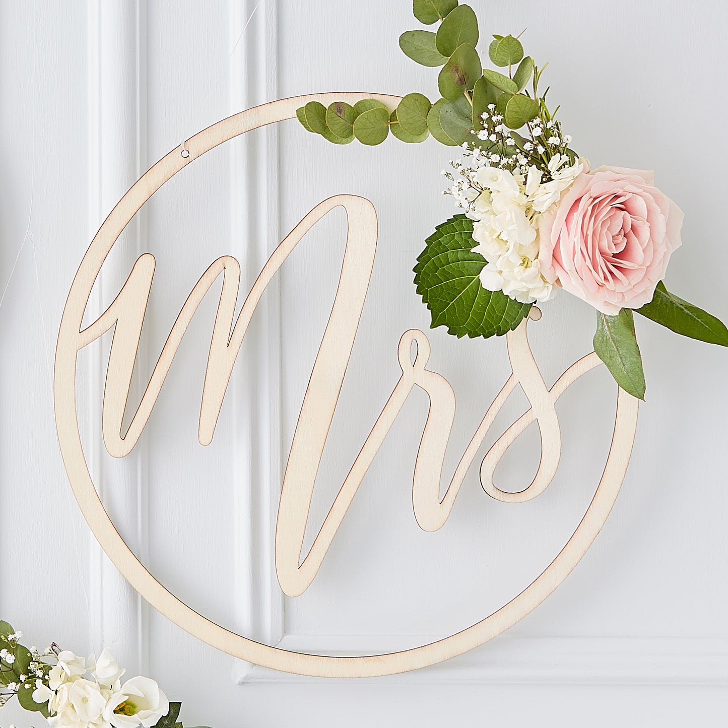 Mr and Mrs Wooden Hoops Decoration