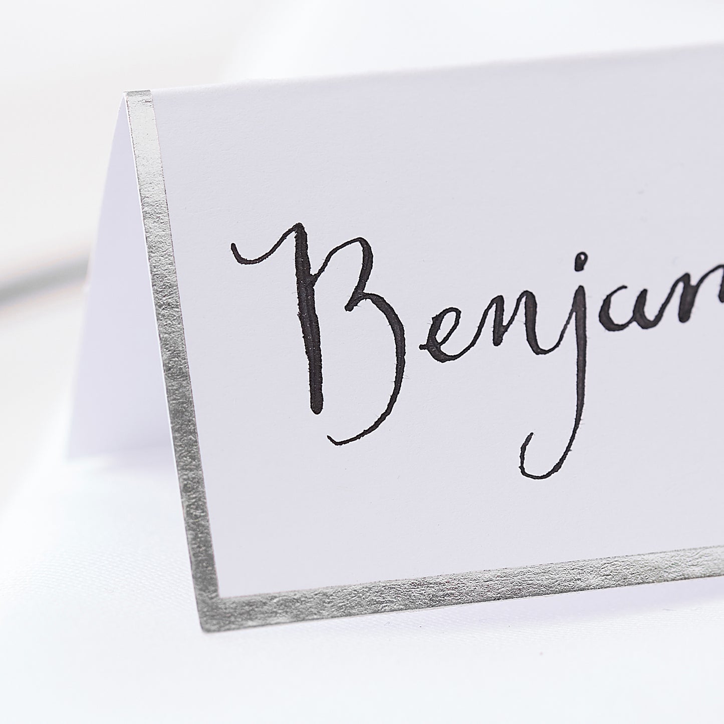 Silver Foiled Wedding Place Cards