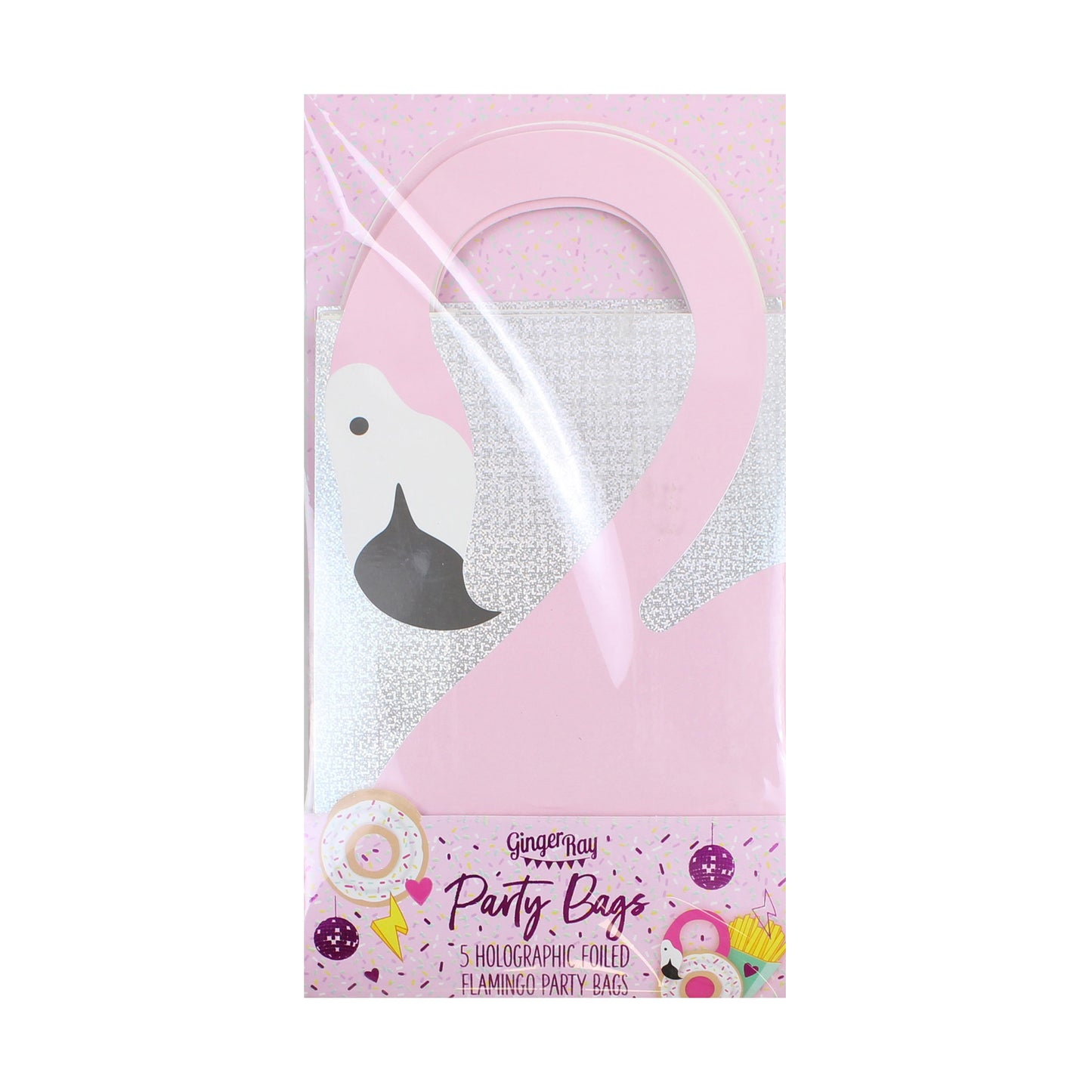 Flamingo Shaped Handle Party Bags - Good Vibes