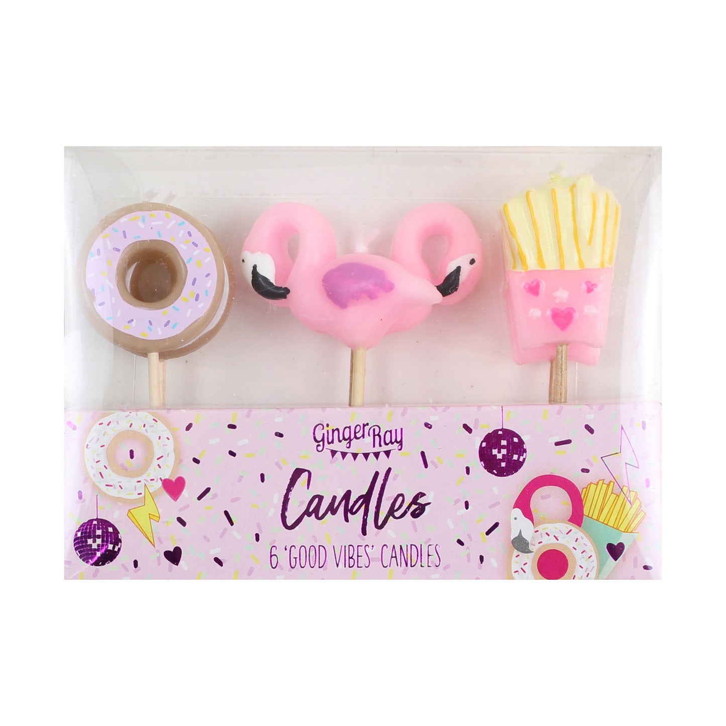 Fries Donut and Flamingo Shaped Candles Kit