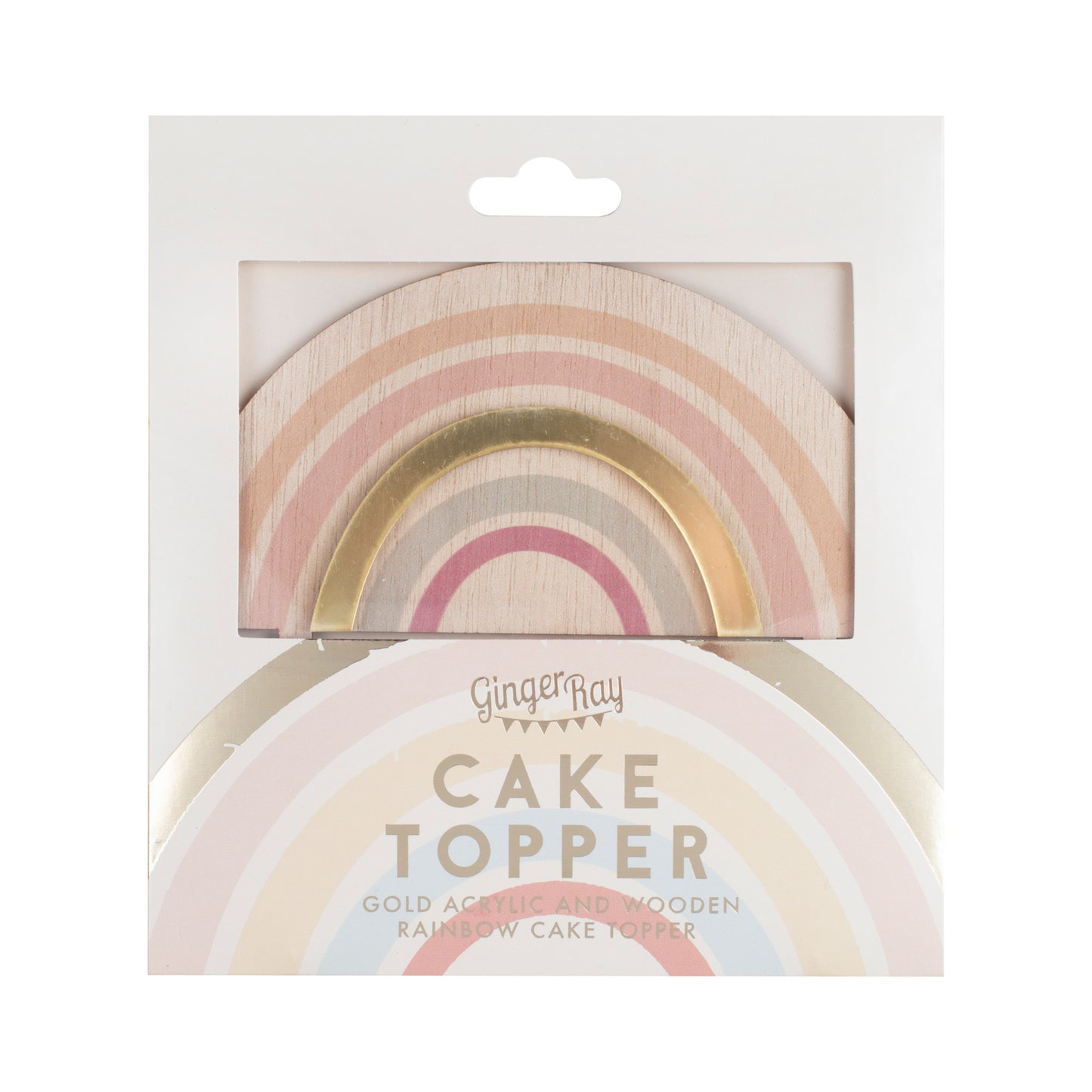 Wooden And Acrylic Rainbow Cake Topper