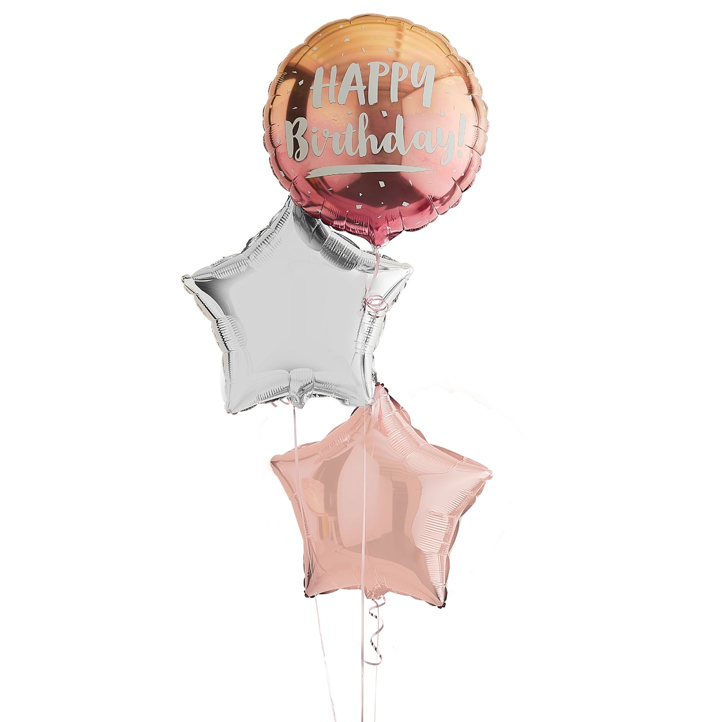 Rose Gold Happy Birthday Helium Balloons Delivered