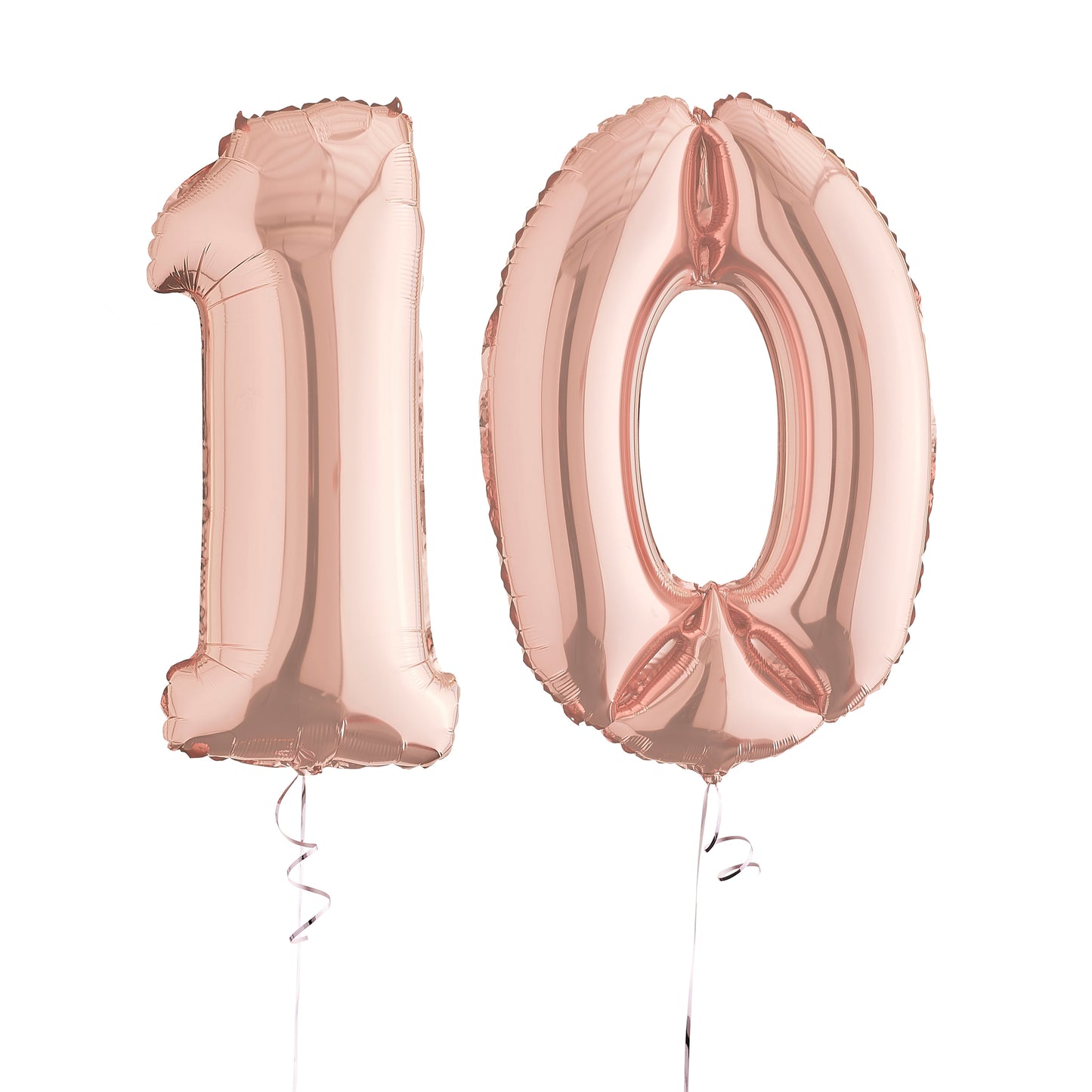 10th Birthday Rose Gold Helium Balloons Bundle Delivered