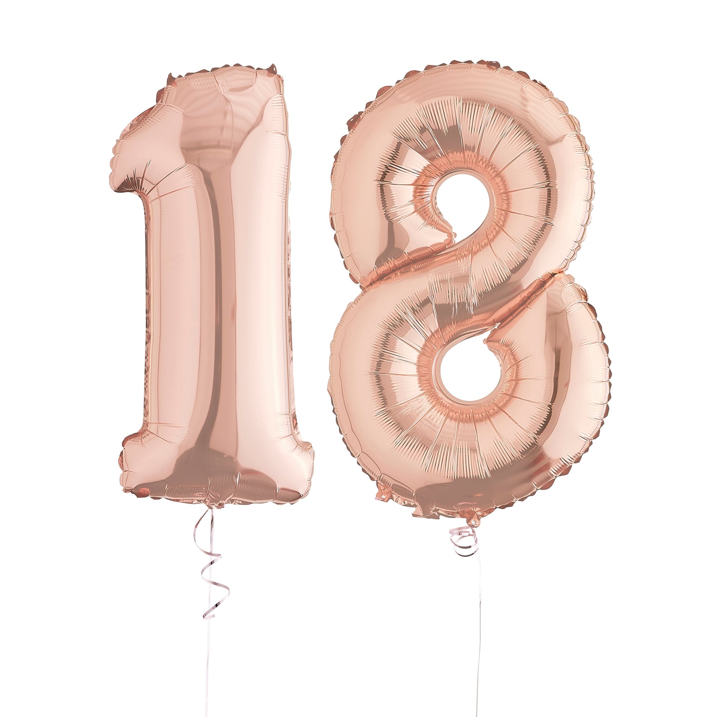 Rose Gold 18th Birthday Helium Balloons Delivered