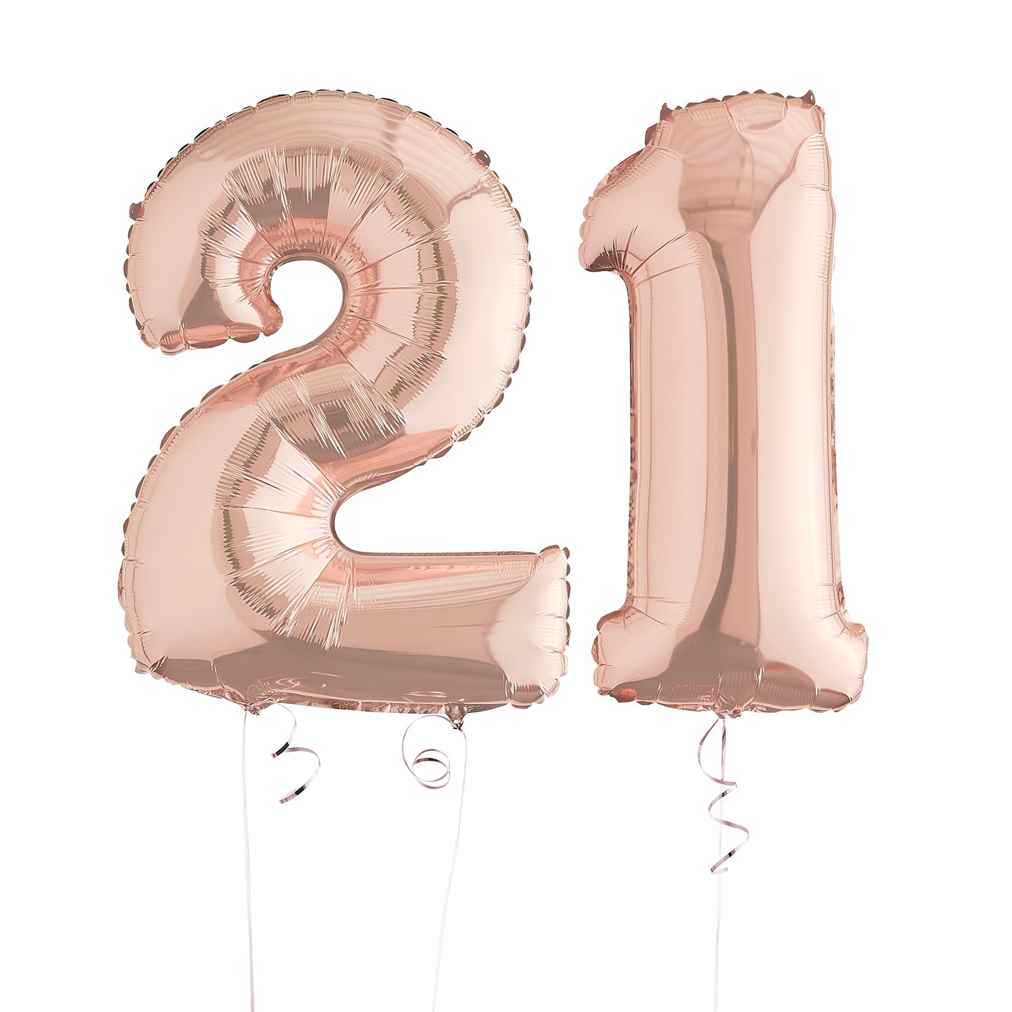 Rose Gold 21st Birthday Helium Balloons Delivered