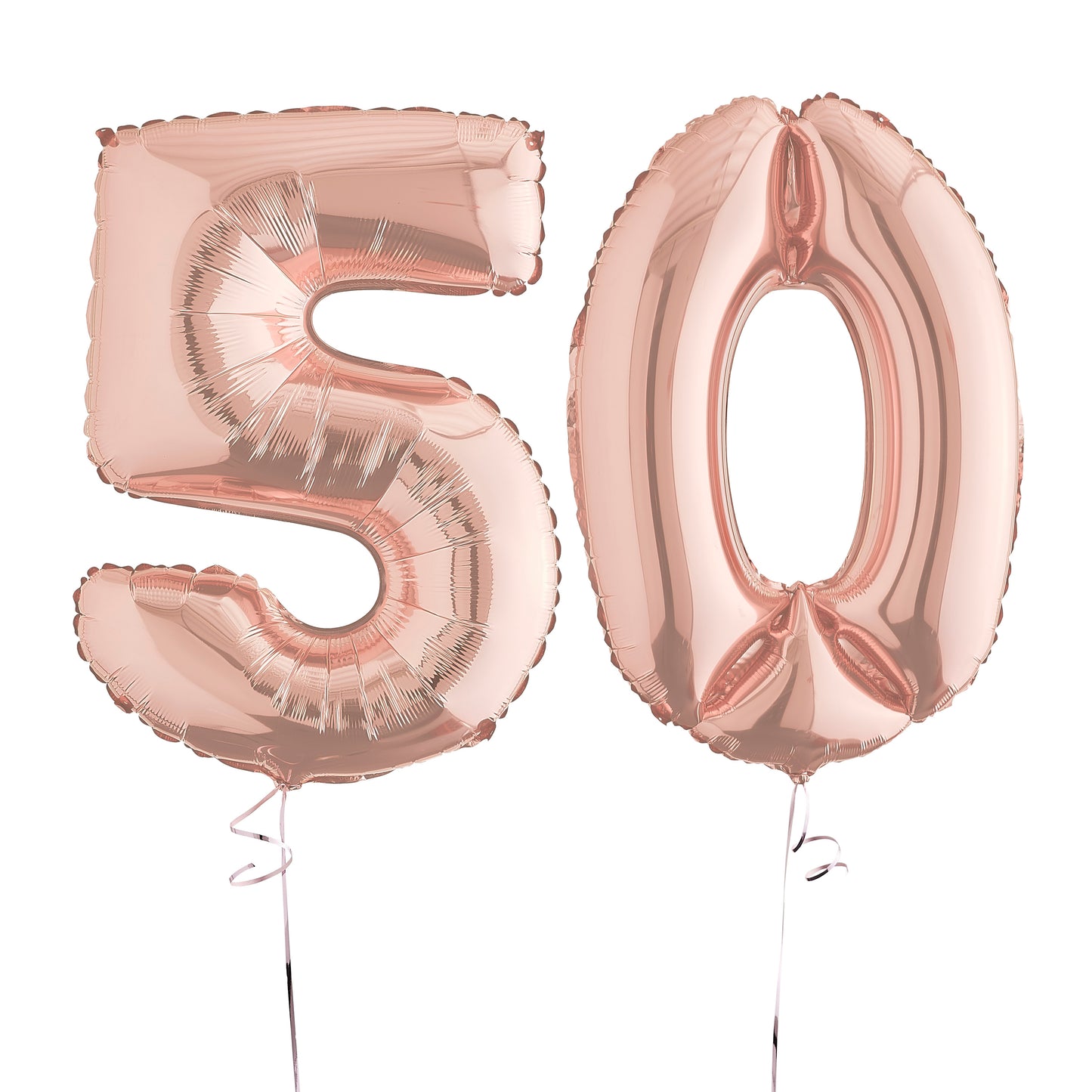 Rose Gold 50th Birthday Helium Balloons Delivered