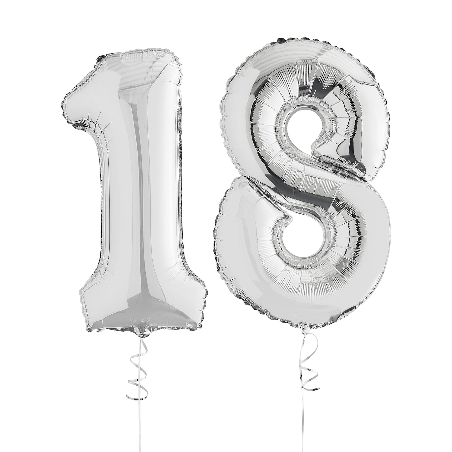 Silver 18th Birthday Helium Balloons Delivered