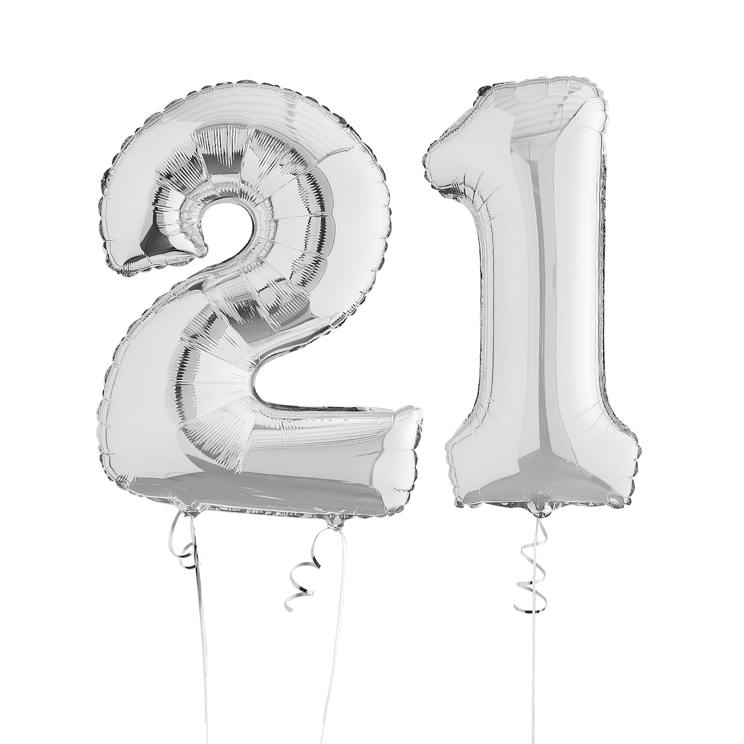 Silver 21st Birthday Helium Balloons Delivered
