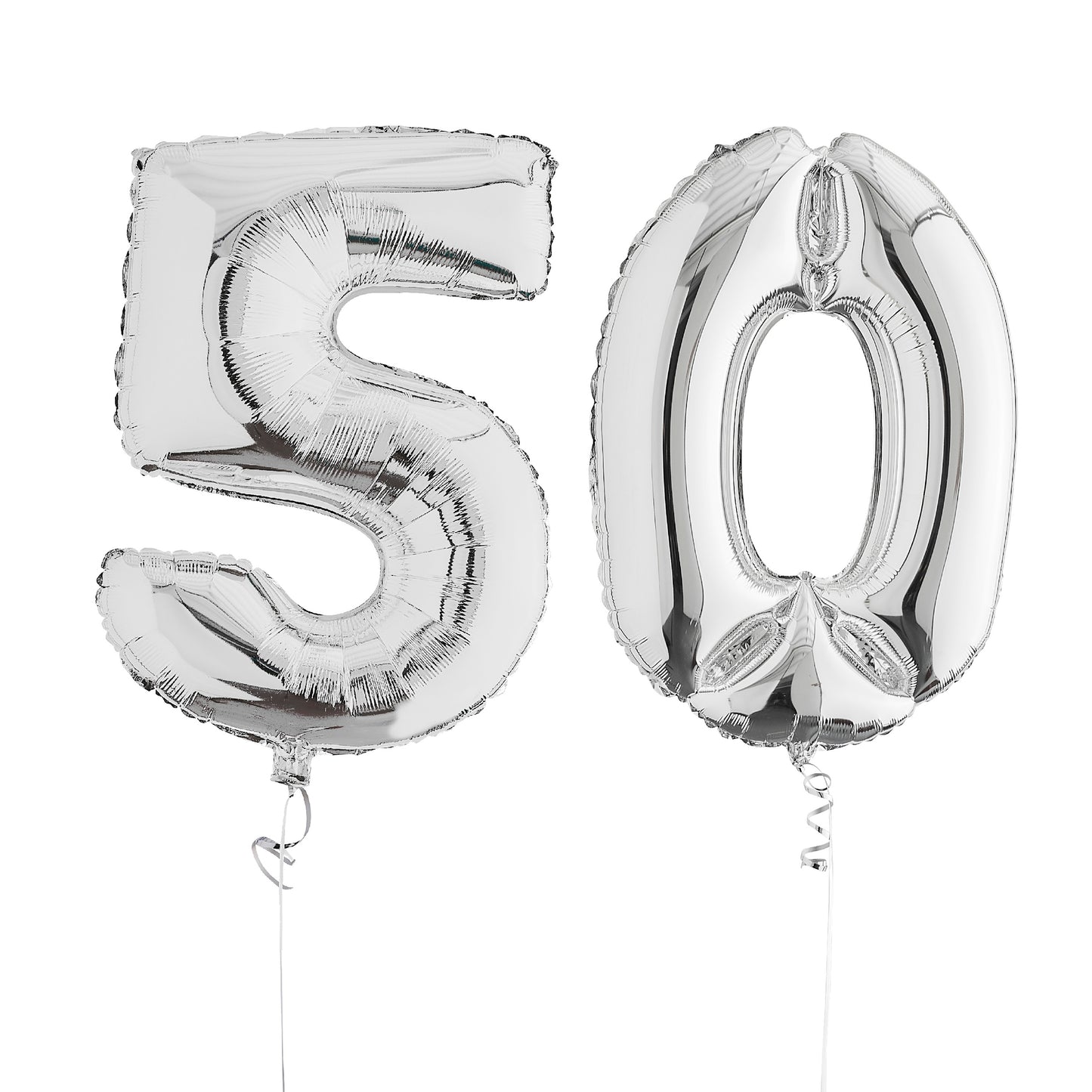 Silver 50th Birthday Helium Balloons Delivered