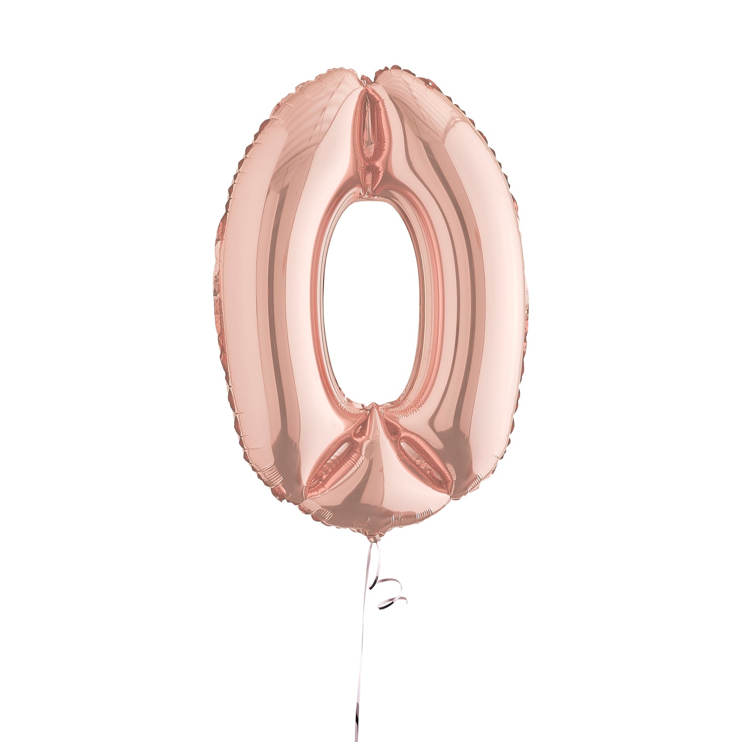 Rose Gold Number 0 Helium Balloon Delivered