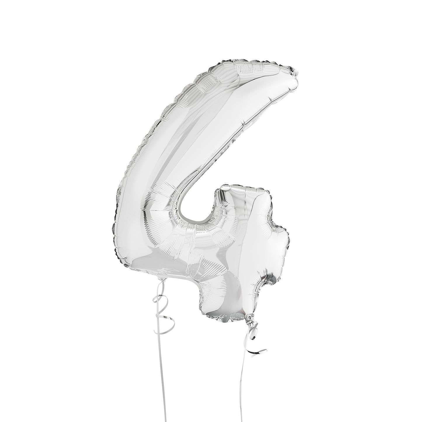 Silver Number 4 Helium Balloon Delivered