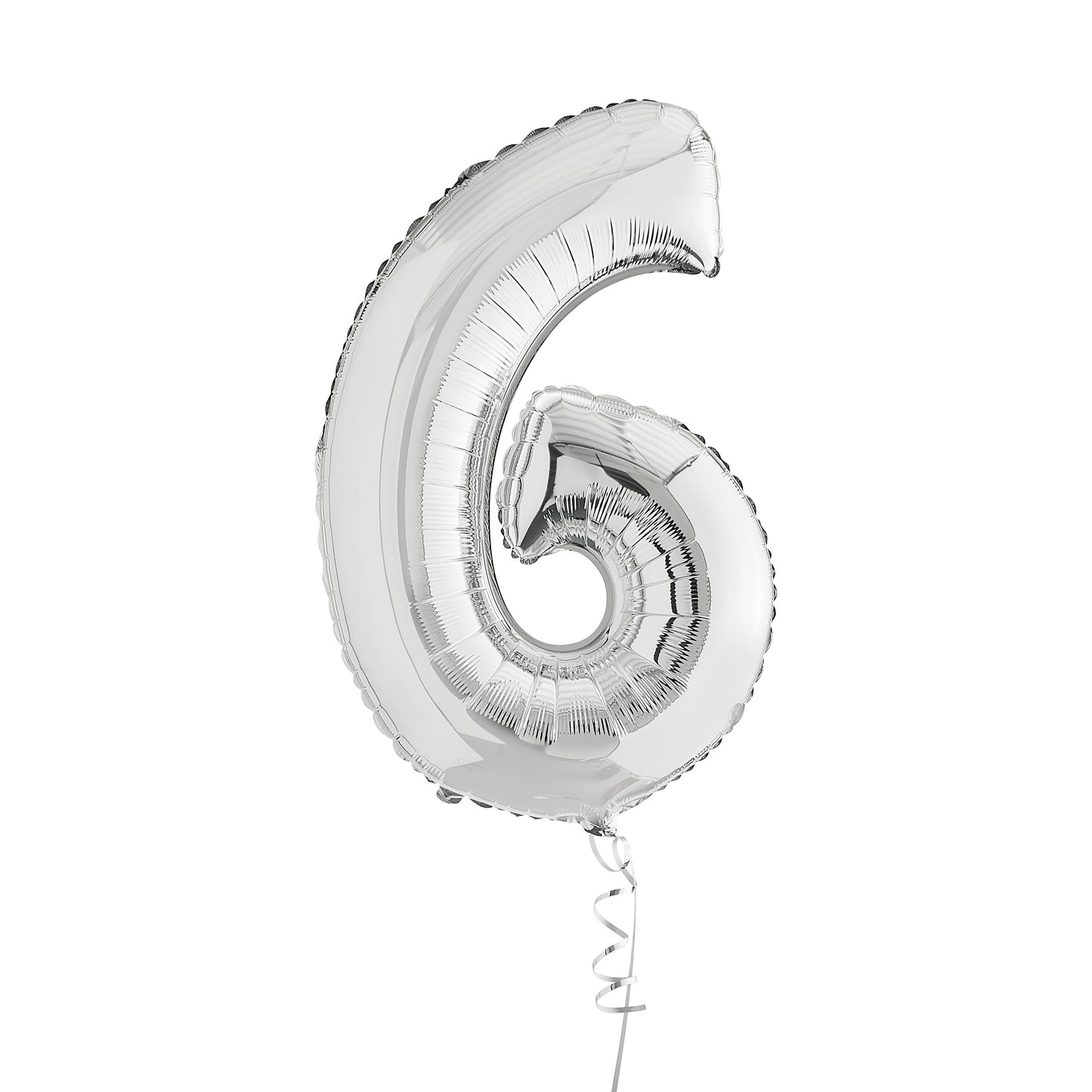 Silver Number 6 Helium Balloon Delivered