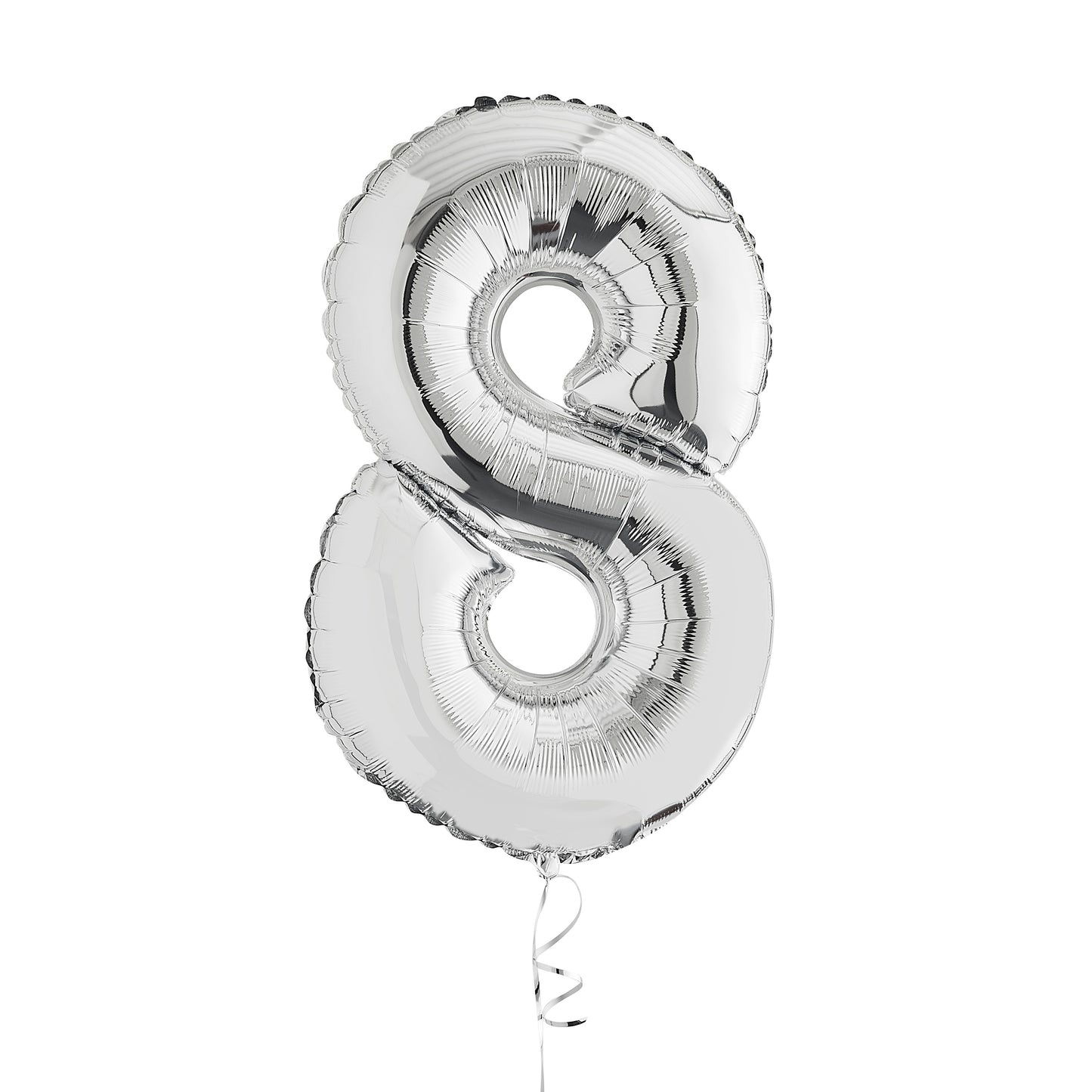 Silver Number 8 Helium Balloon Delivered