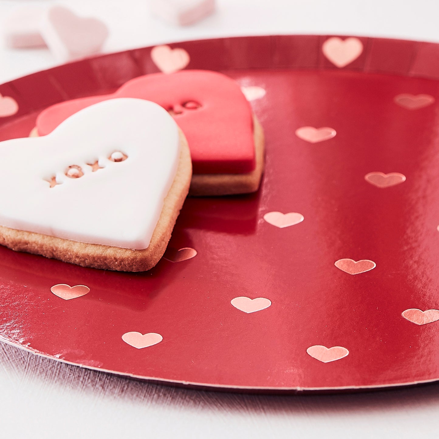 Rose Gold Valentines Heart Plates