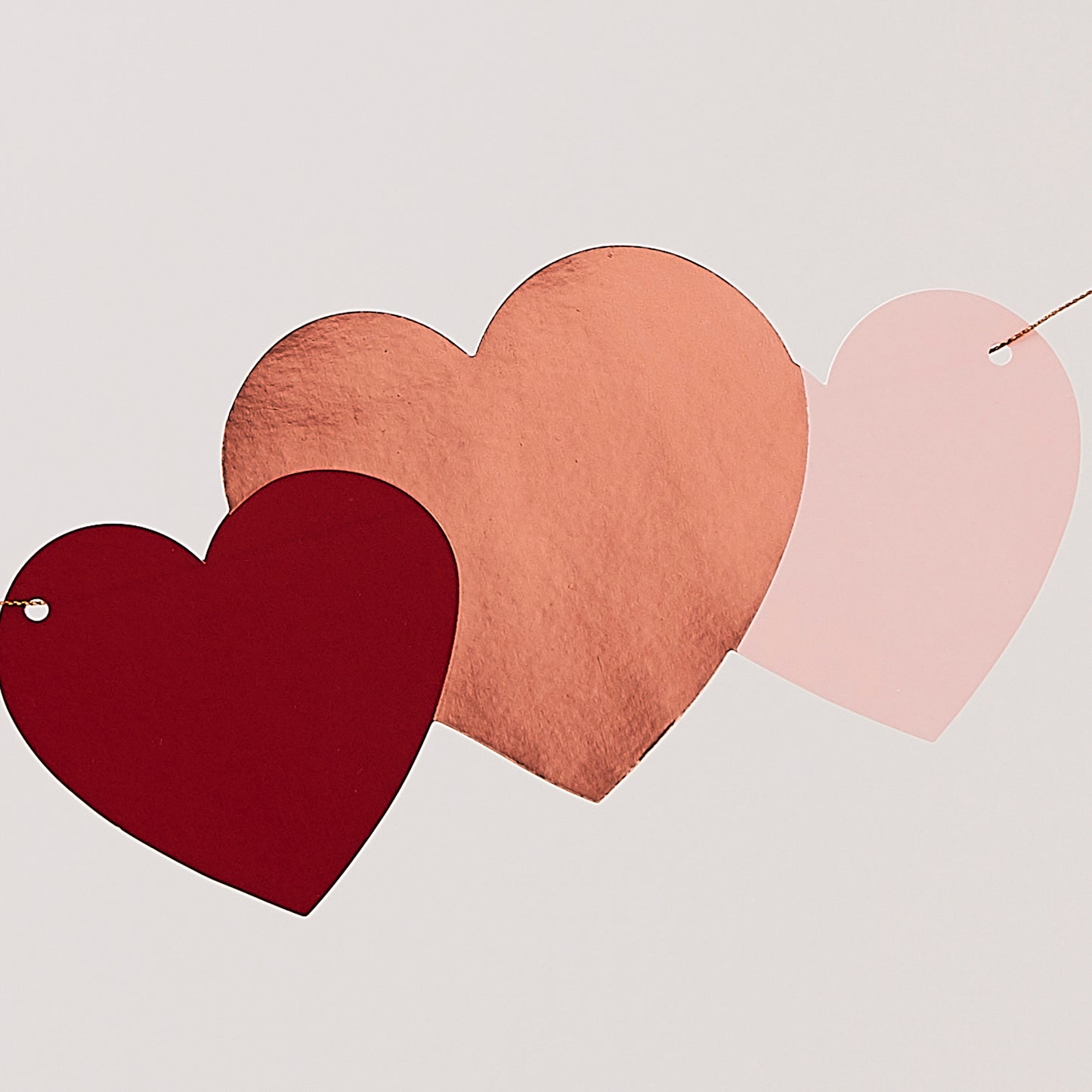 Rose Gold Heart Bunting Valentines Decoration