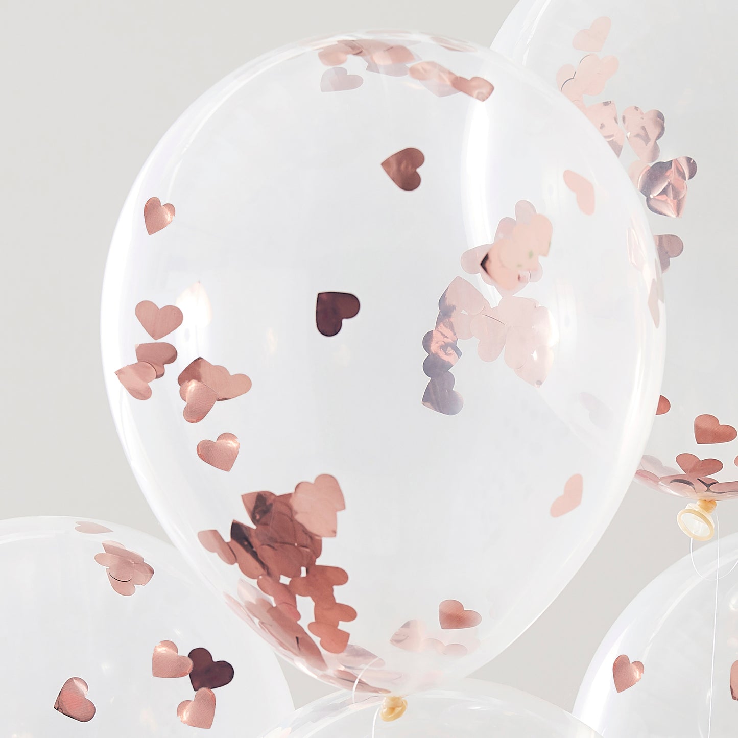Rose Gold Heart Shaped Confetti Balloons