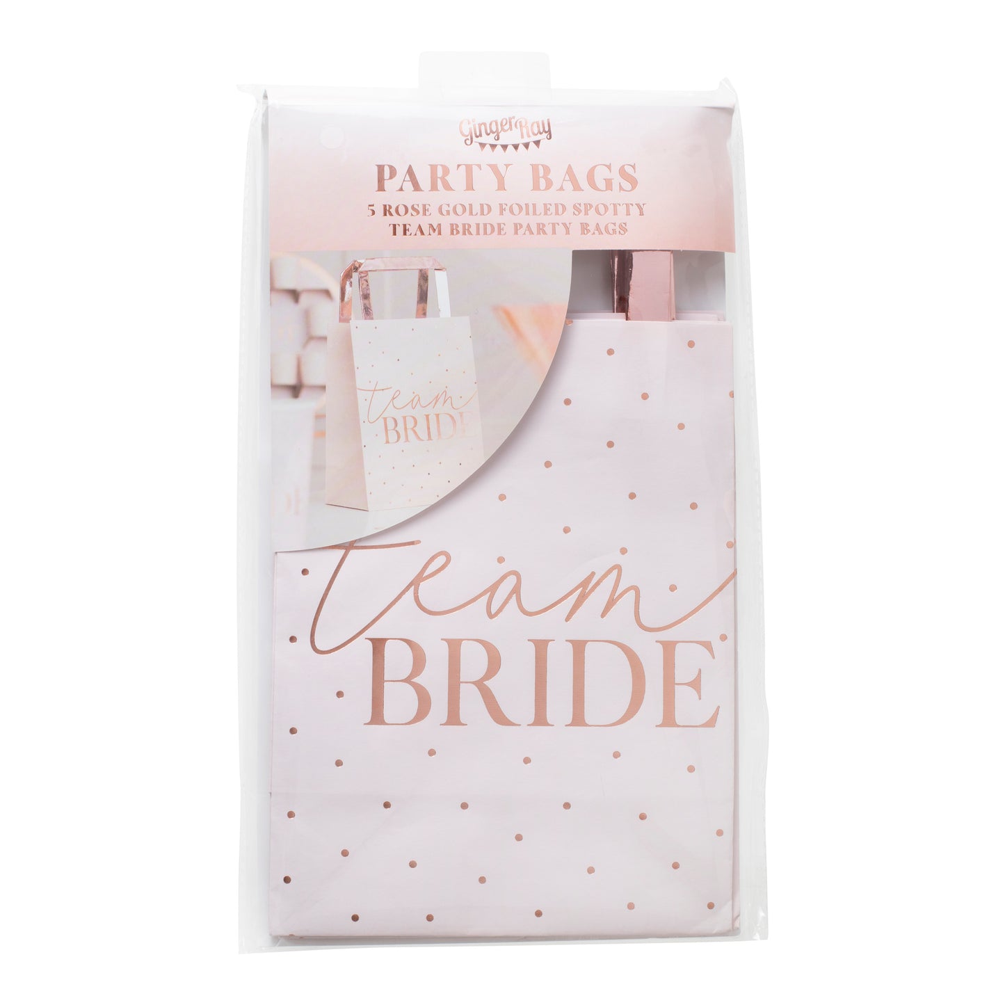 Pink Team Bride Rose Gold Foiled Hen Party Bags
