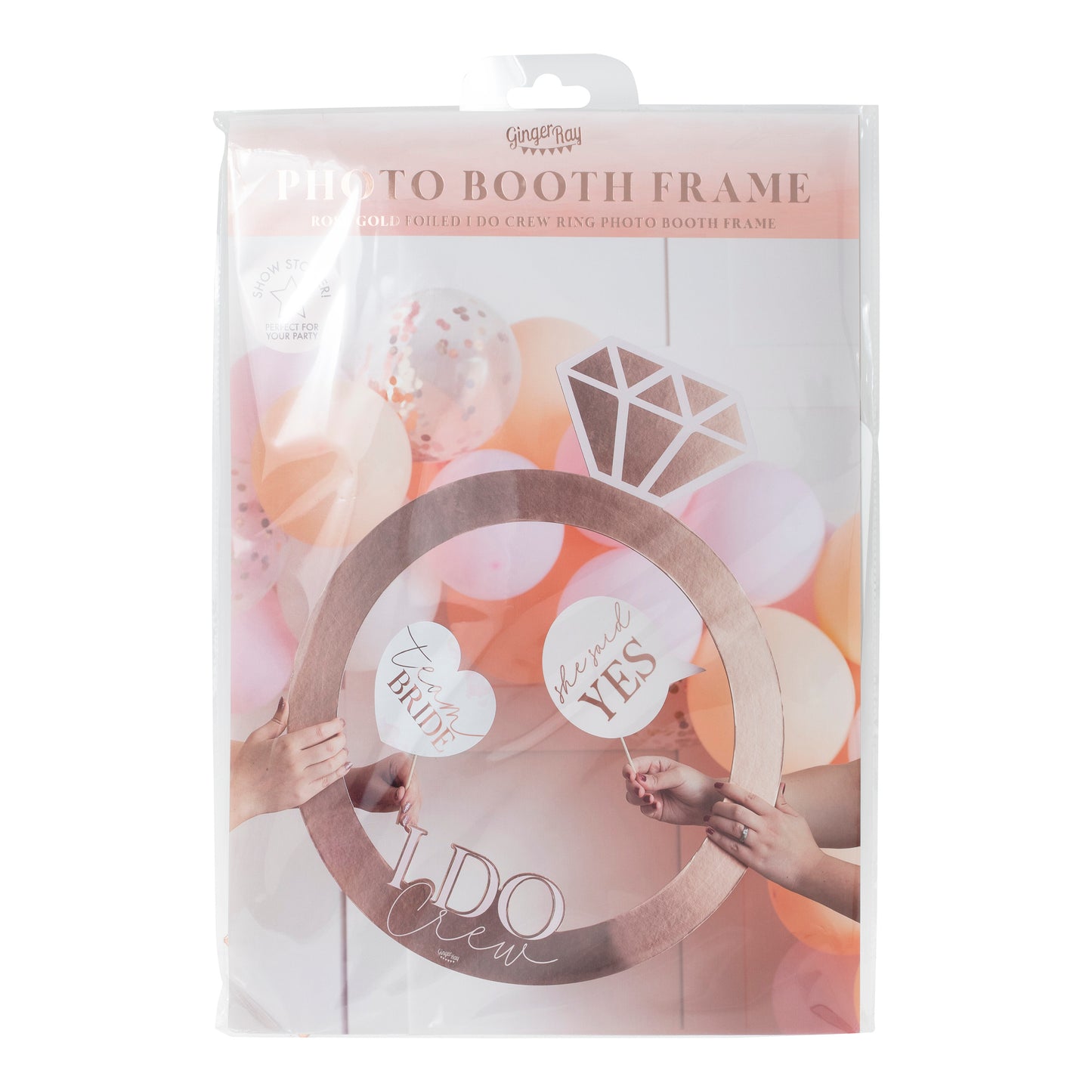 Rose Gold Ring Hen Party Photo Booth Frame