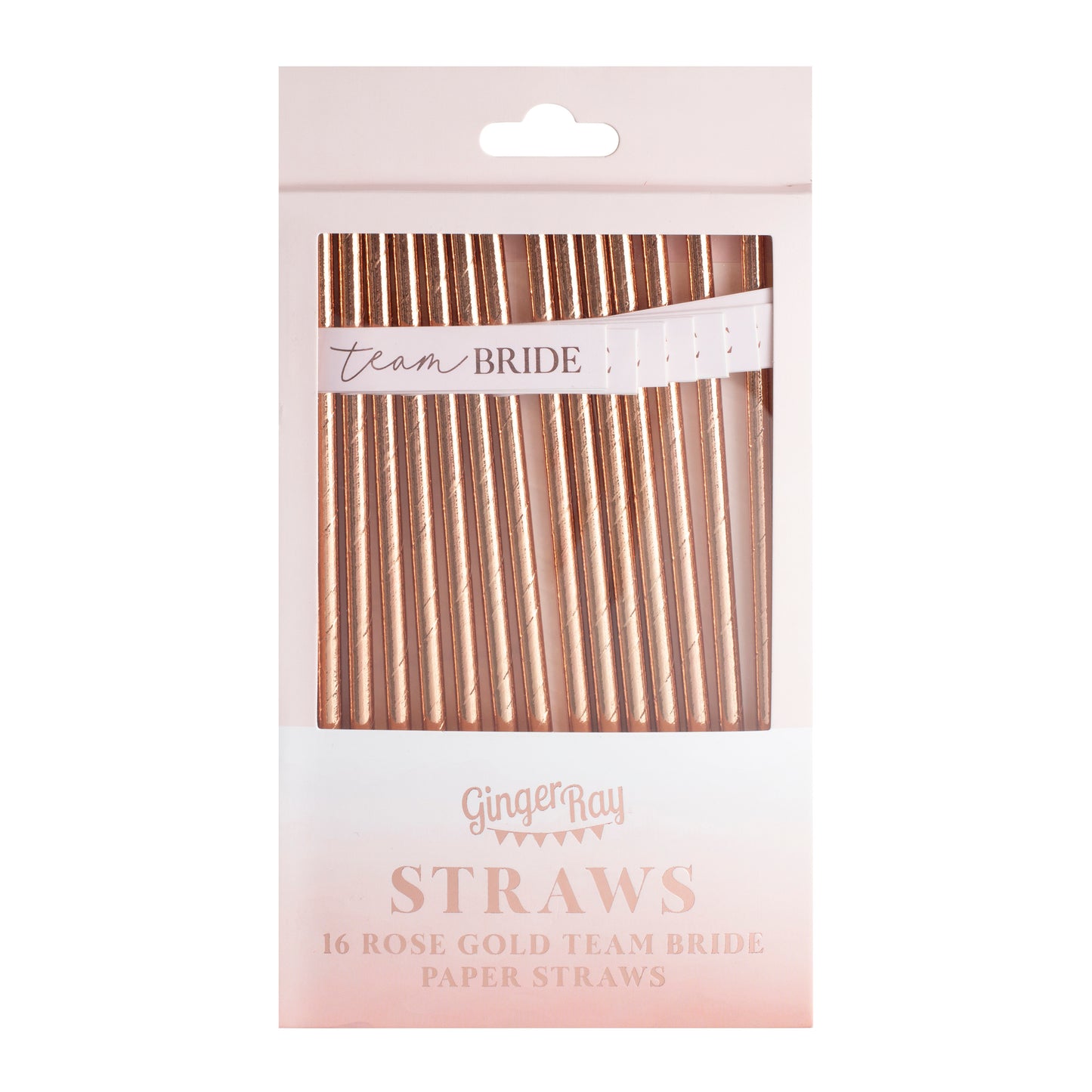 Rose Gold Team Bride Flag Hen Party Straws