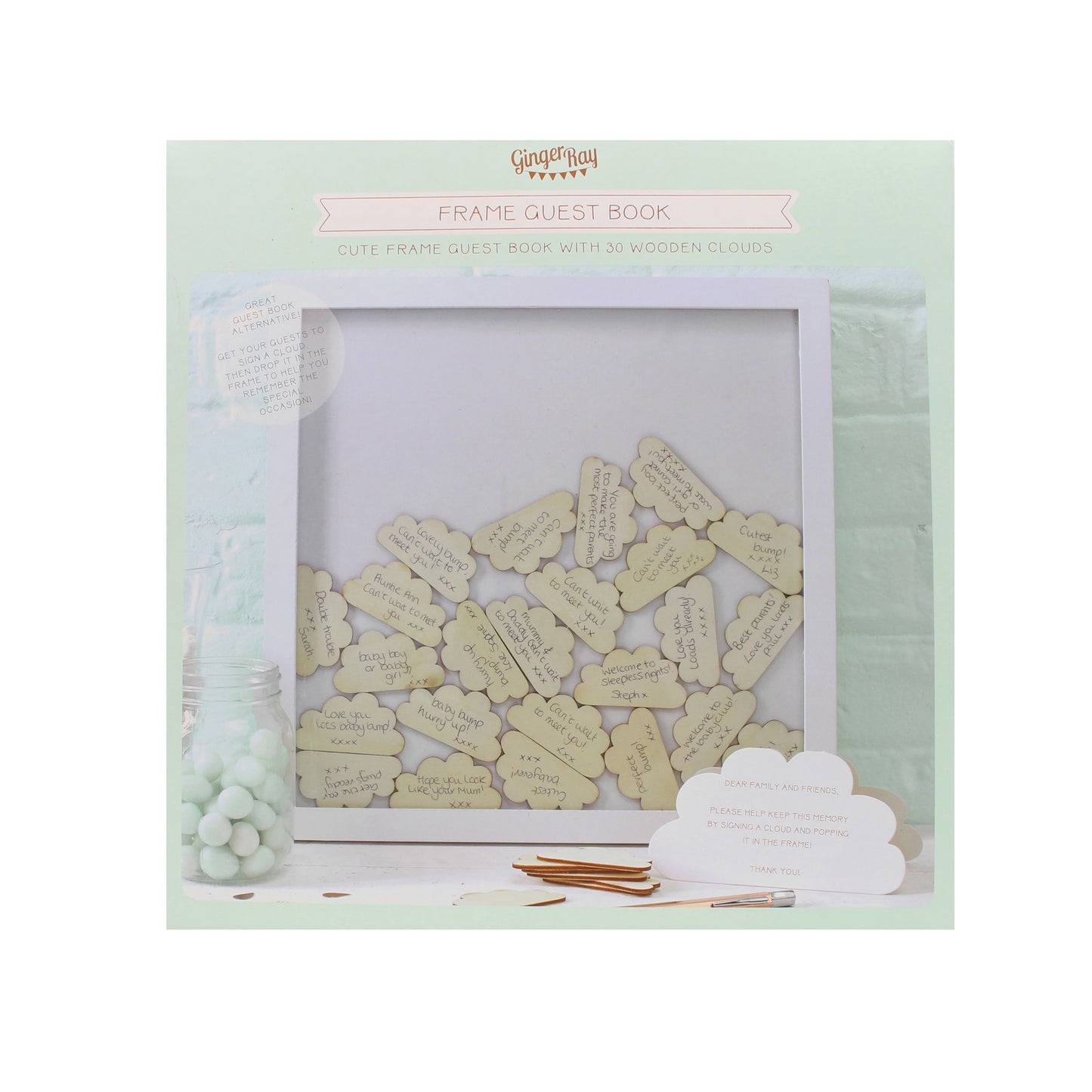 Cloud Drop Top Frame Guest Book Alternative