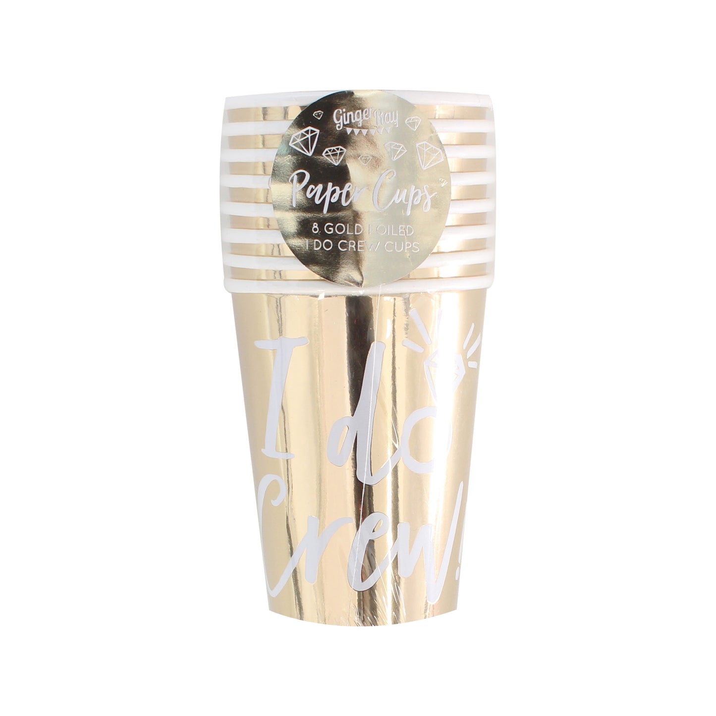 Gold Foiled I Do Crew Hen Party Paper Cups