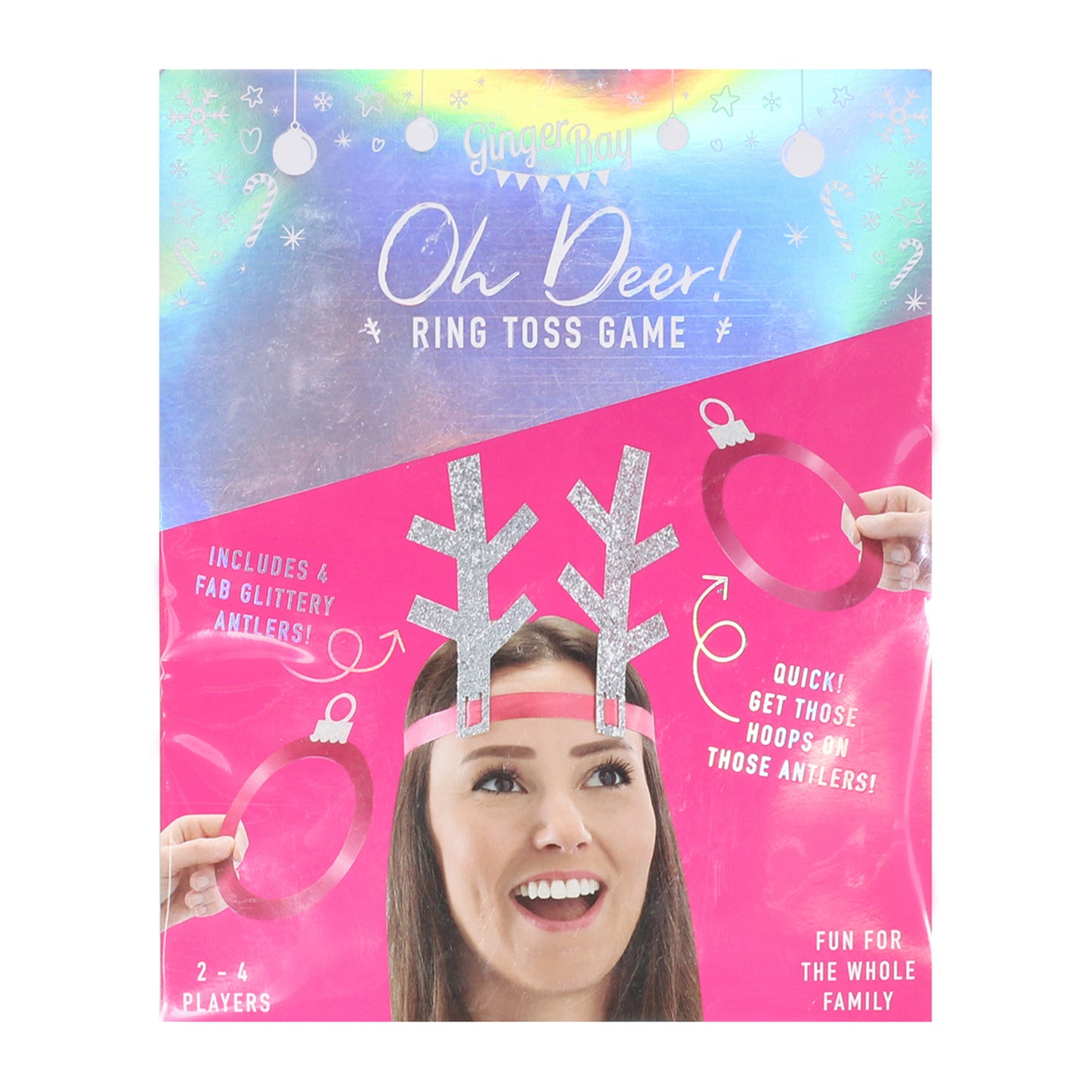 Silver Glitter Antler Hoop Toss Game - Jolly Vibes